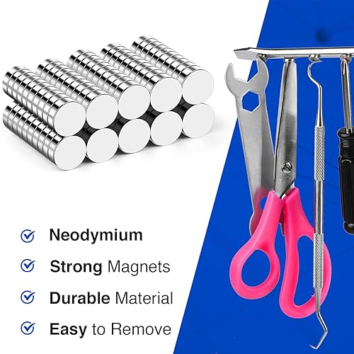 Miniatura 17 de Paquete de 120 imanes pequeños de 0.197 x 0.079 in, imanes de neodimio para manualidades, pizarra blanca, bricolaje