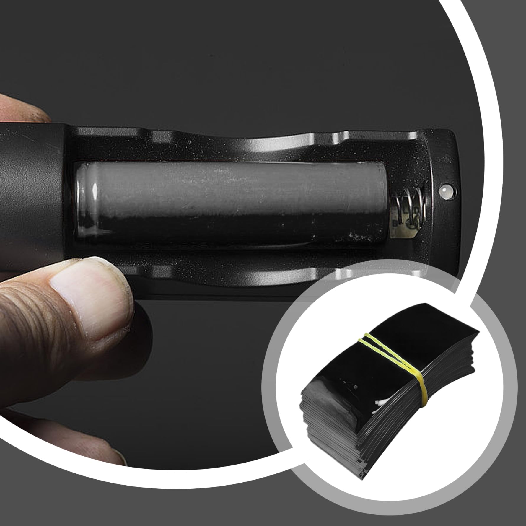 21700 wraps de batterie, 100pcs enveloppe de batterie stable PVC TUBE THRINK RAPIR, Batterie thermique isolée Bouclier noir