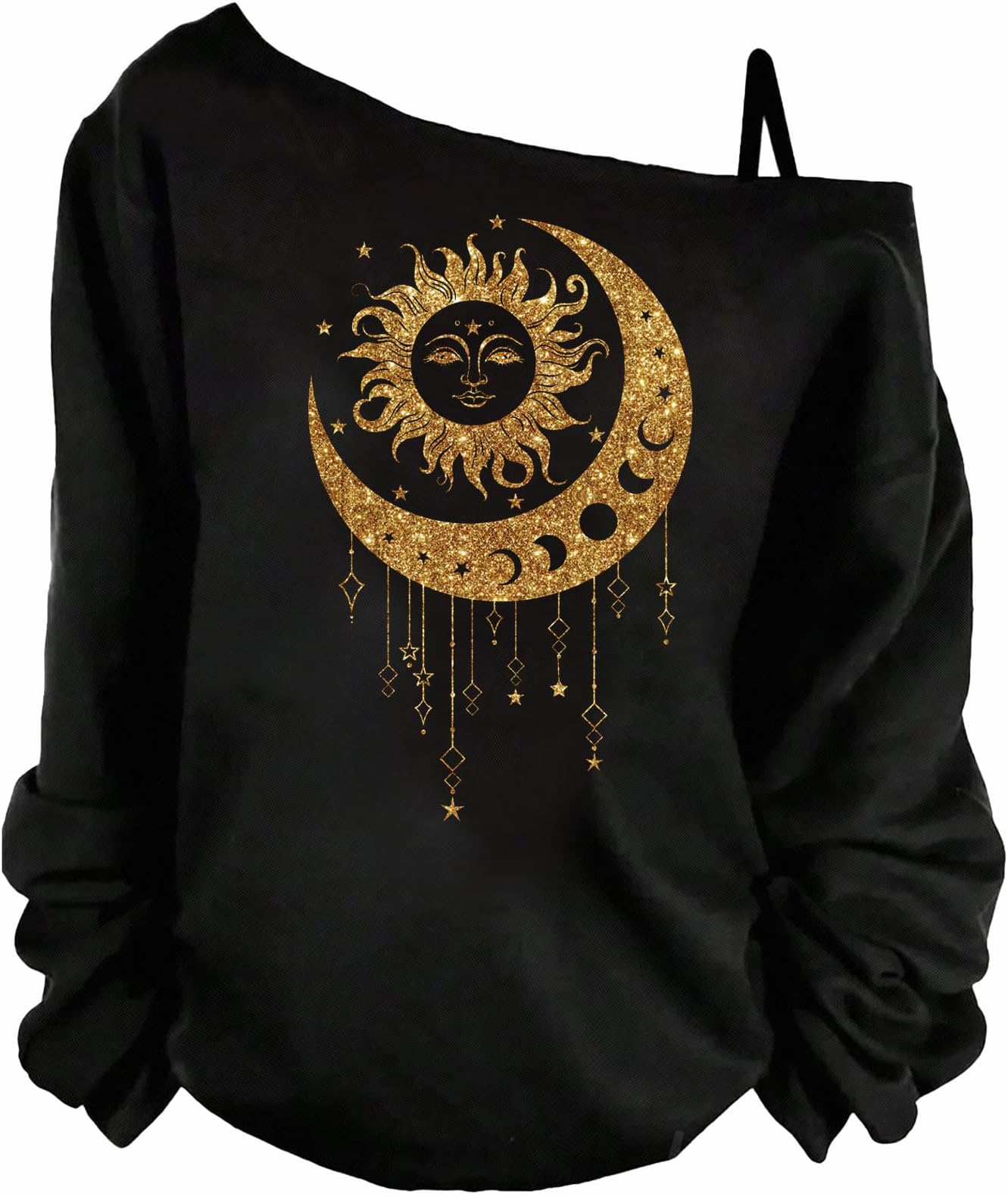 – Women's Plus Size Y2k Off The Shoulder Long Sleeve Graphic Print Goth Grunge Top Fall Shirt
