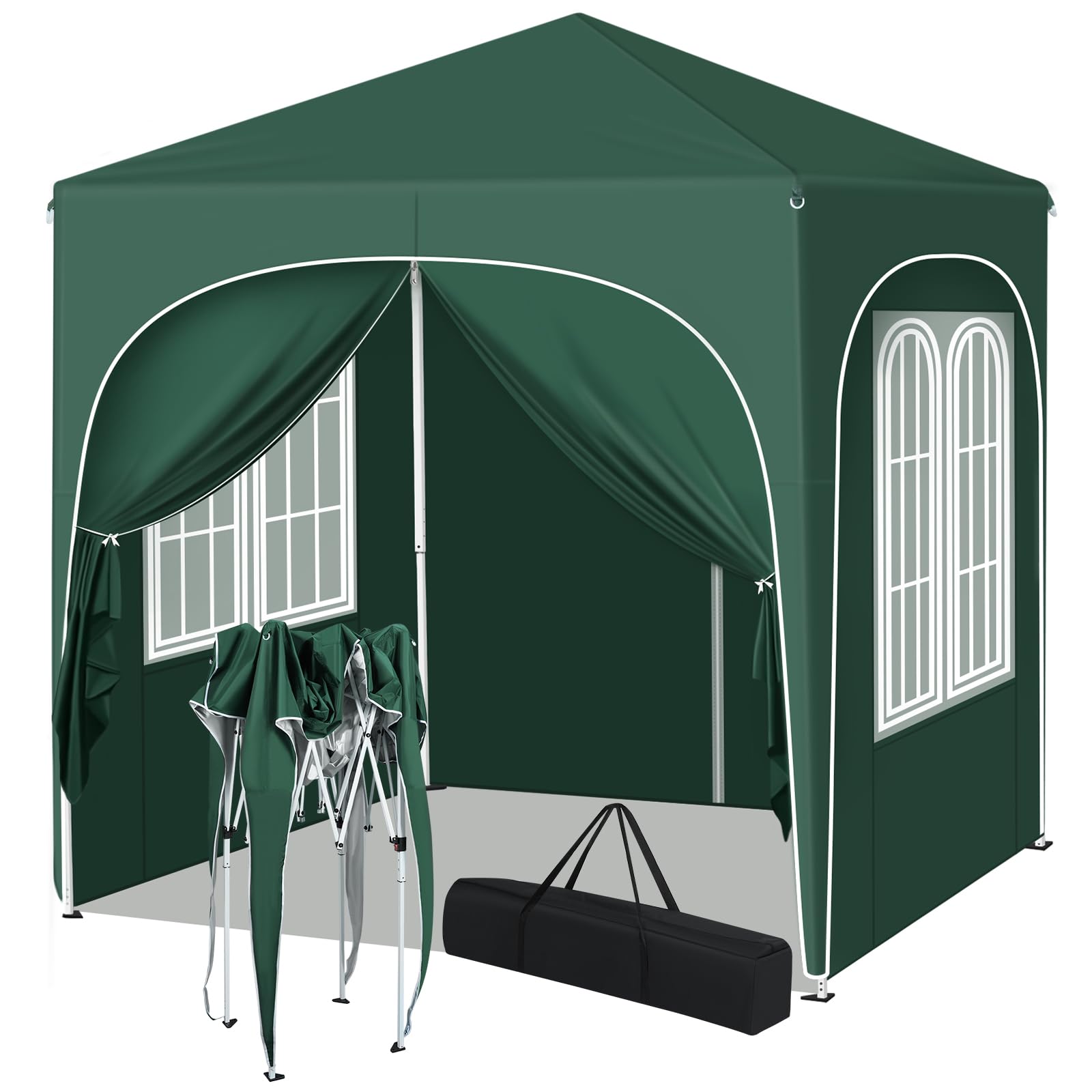 WOLTU Tonnelle Pliable Barnum Jardin 2x2m Pop up avec 4 parois Vert