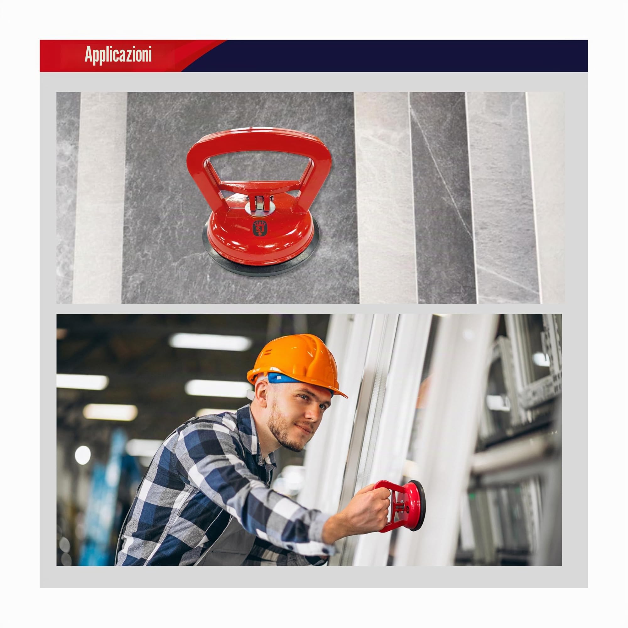 Spear & Jackson ASCS118 - Ventosa Singola ad Alte Prestazioni – Capacità di Sollevamento 50 kg – Sistema di Bloccaggio e Rilascio Facile