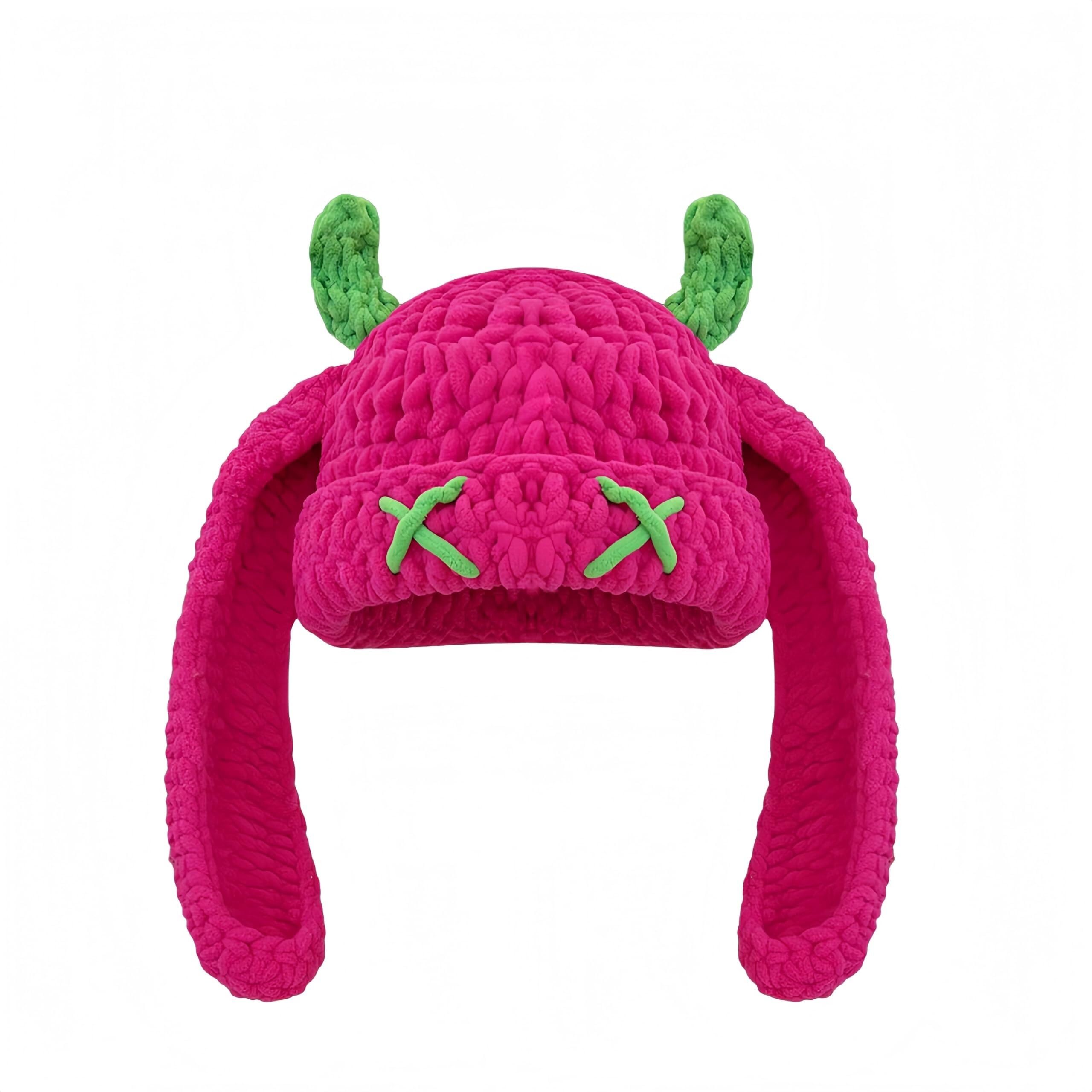 Bonnet diable en crochet chaud contre le froid hivernal et le style terne