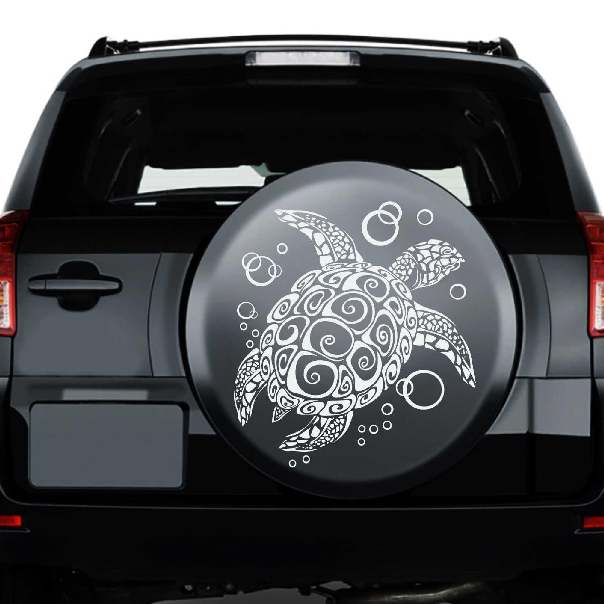 A679 - Adesivo per auto "Tartaruga", 102 x 112 cm, colore: Bianco