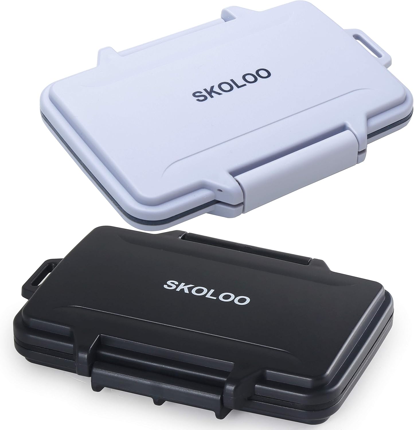 Skoloo SD Compact Flash Memory Card Case (2 Pack Grey & Black)
