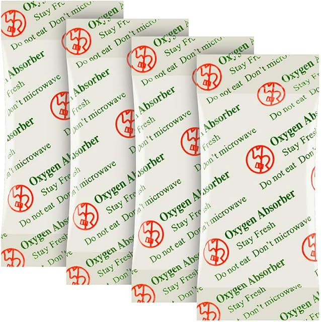 O2frepak 100CC(100-Pack) Food Grade Oxygen Absorbers Packets For Food Storage,Oxygen Absorbers Storage Packets With Oxygen Indicator In Vacuum Bag And 3 Times Oxygen Absorption Capacity