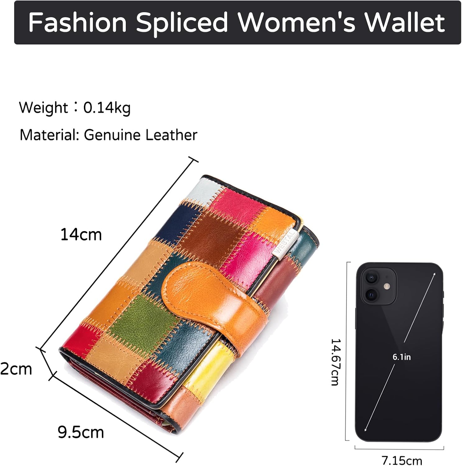 PORRASSO Women's Wallet Leather Colourful Purse Card Holder Organizer Ladies Wallet Coin Purse - Image 3