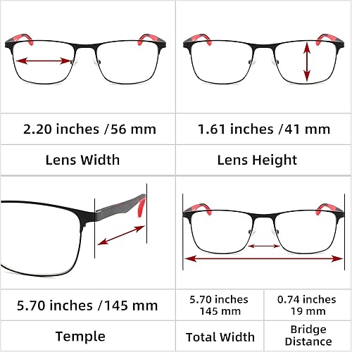 Miniatura 9 de DONGDI Lentes de lectura con luz azul para hombres y mujeres, lectores de marco completo de metal ligero, antifatiga ocular, deslumbramiento de