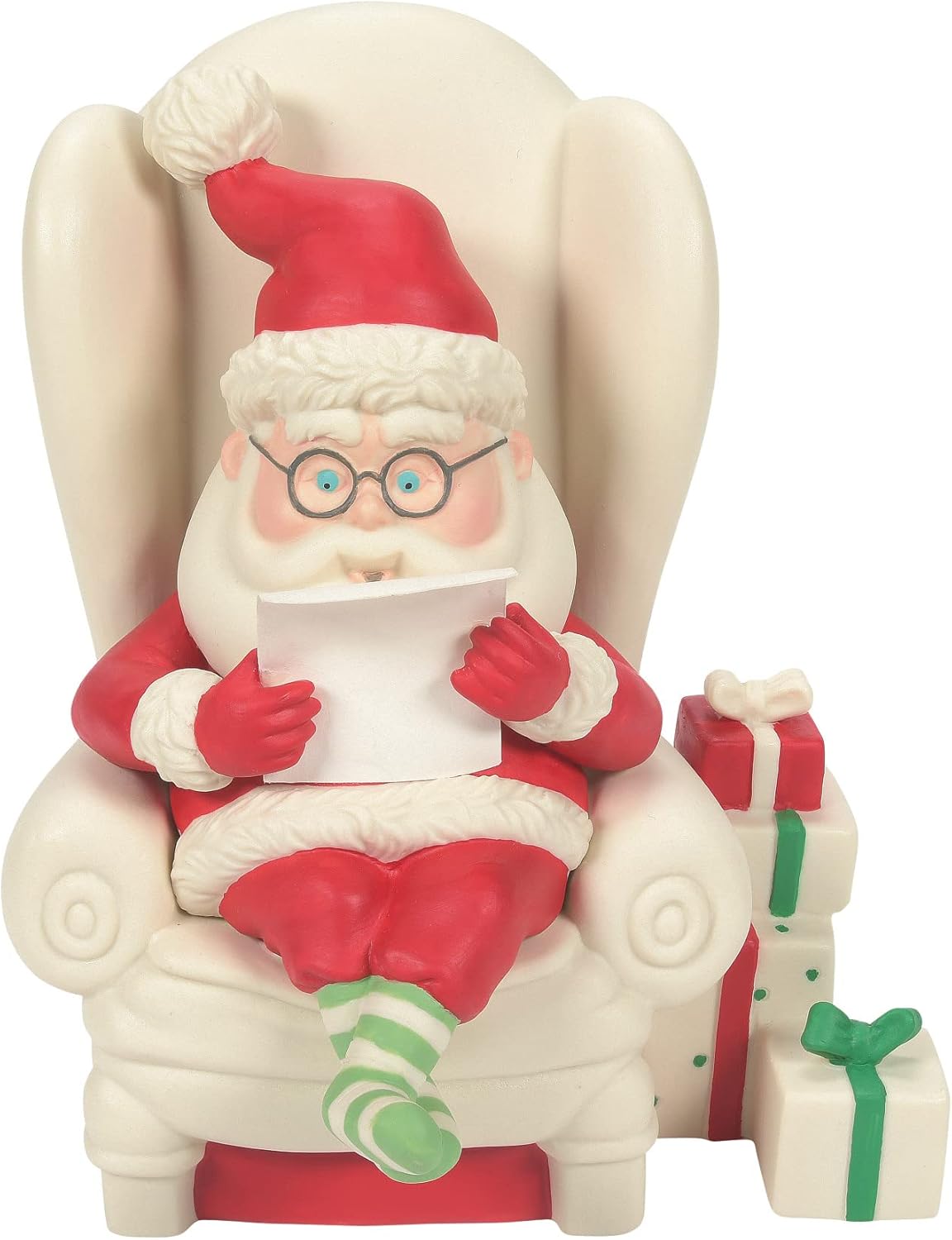 Department 56 Snowbabies Christmas Memories Santa's List Figurine, 5.24 Inch, Multicolor