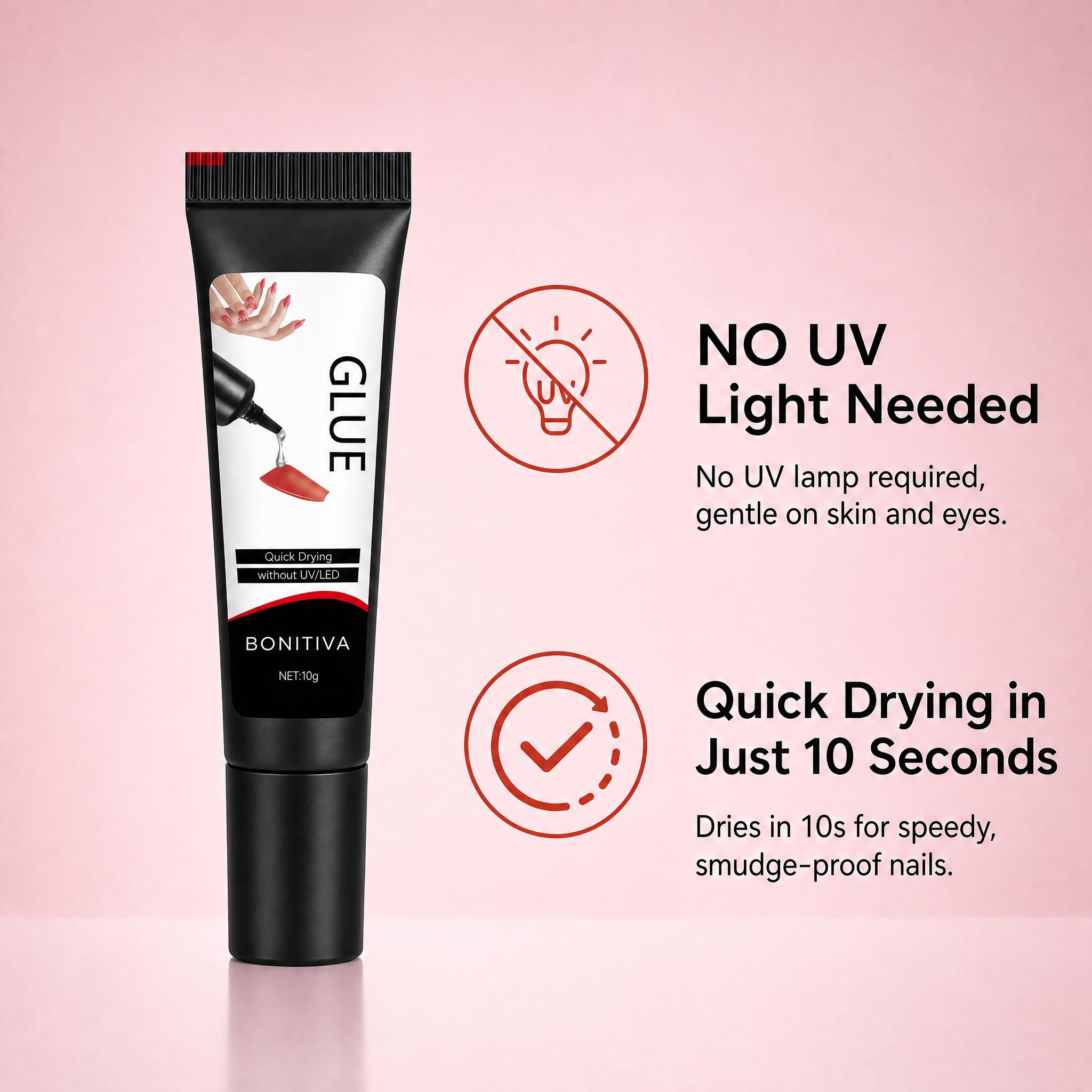 Quick Dry Nail Glue - No UV Lamp Needed -4
