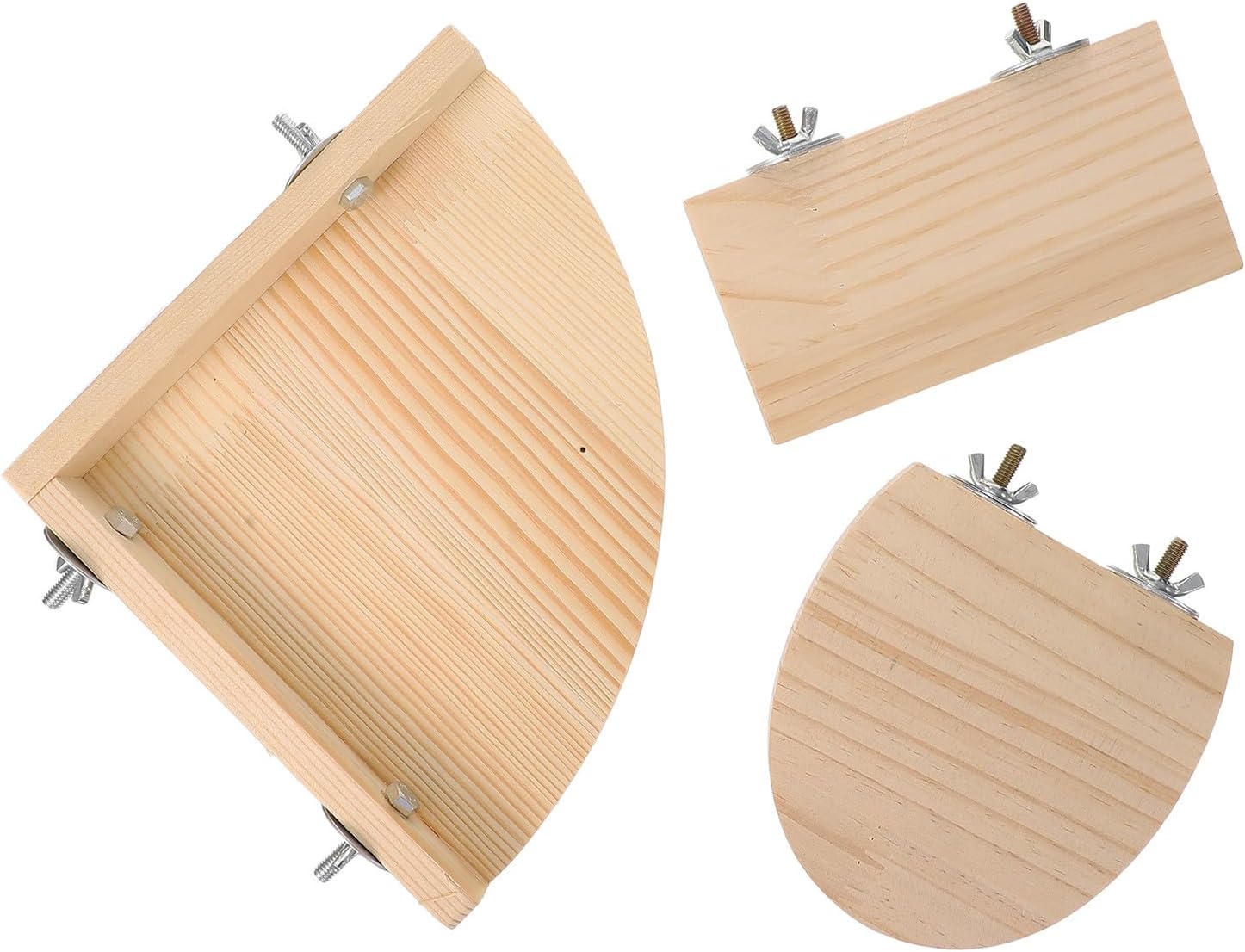 UPKOCH 3pcs Parrot Wood Platform Bird Stand Base for Small Pets with Climb and Observation Features Natural Khaki Bird Cage Accessories for Pet Living Environment