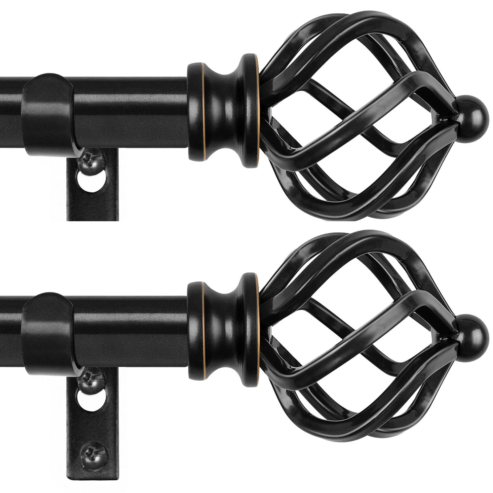 Bronze Curtain Rod - Adjustable 32-58 Inch -12 Bronze Curtain Rod - Adjustable 32-58 Inch -12