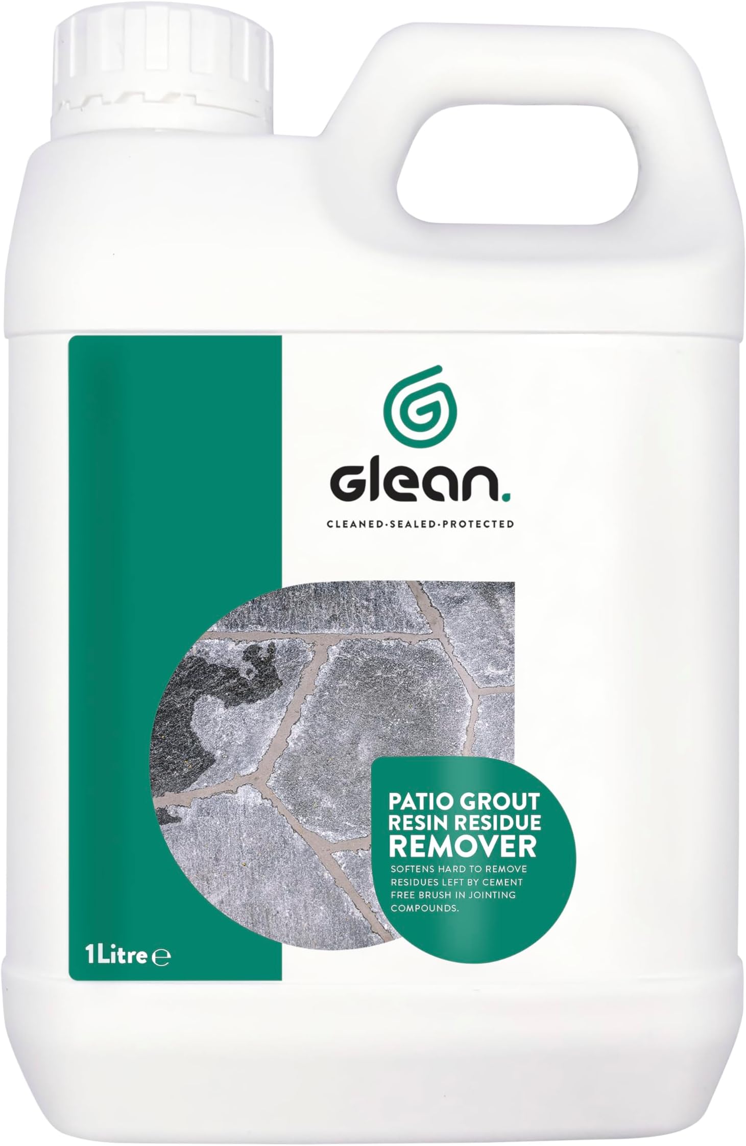 GLEAN Patio Grout Resin Residue Remover | PORCELAIN & NATURAL STONE| Removes Acrylic, Epoxy and Silicone Residue From Brush-in Jointing Compounds | 1 Litre