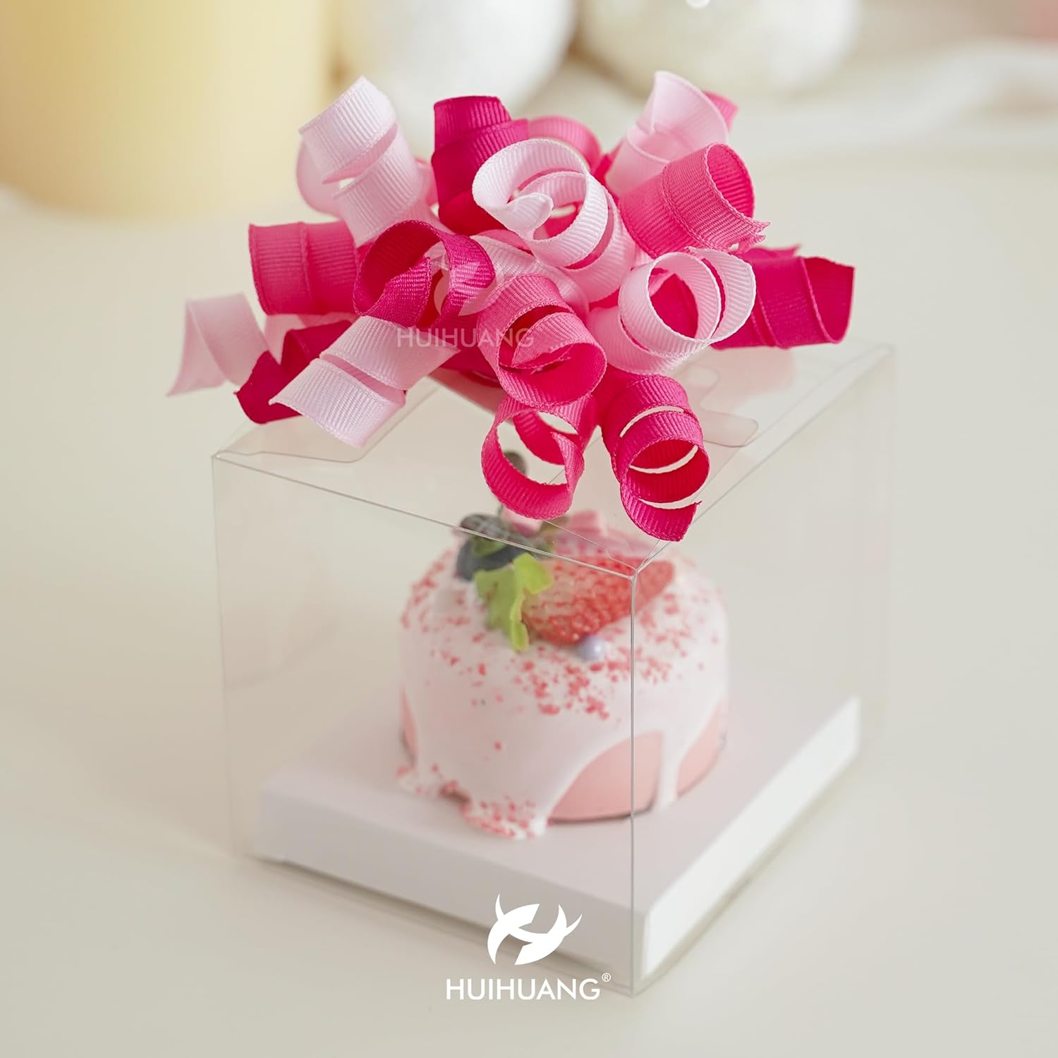 HUIHUANG Pink Bows for Gift Wrapping Self Adhesive Curly Gift Bows Fushcia/Pink/Hot Pink Bows for Presents, Birthday, Wedding Baby Shower Party Favors, Treat Bags- 6 Counts - Image 6