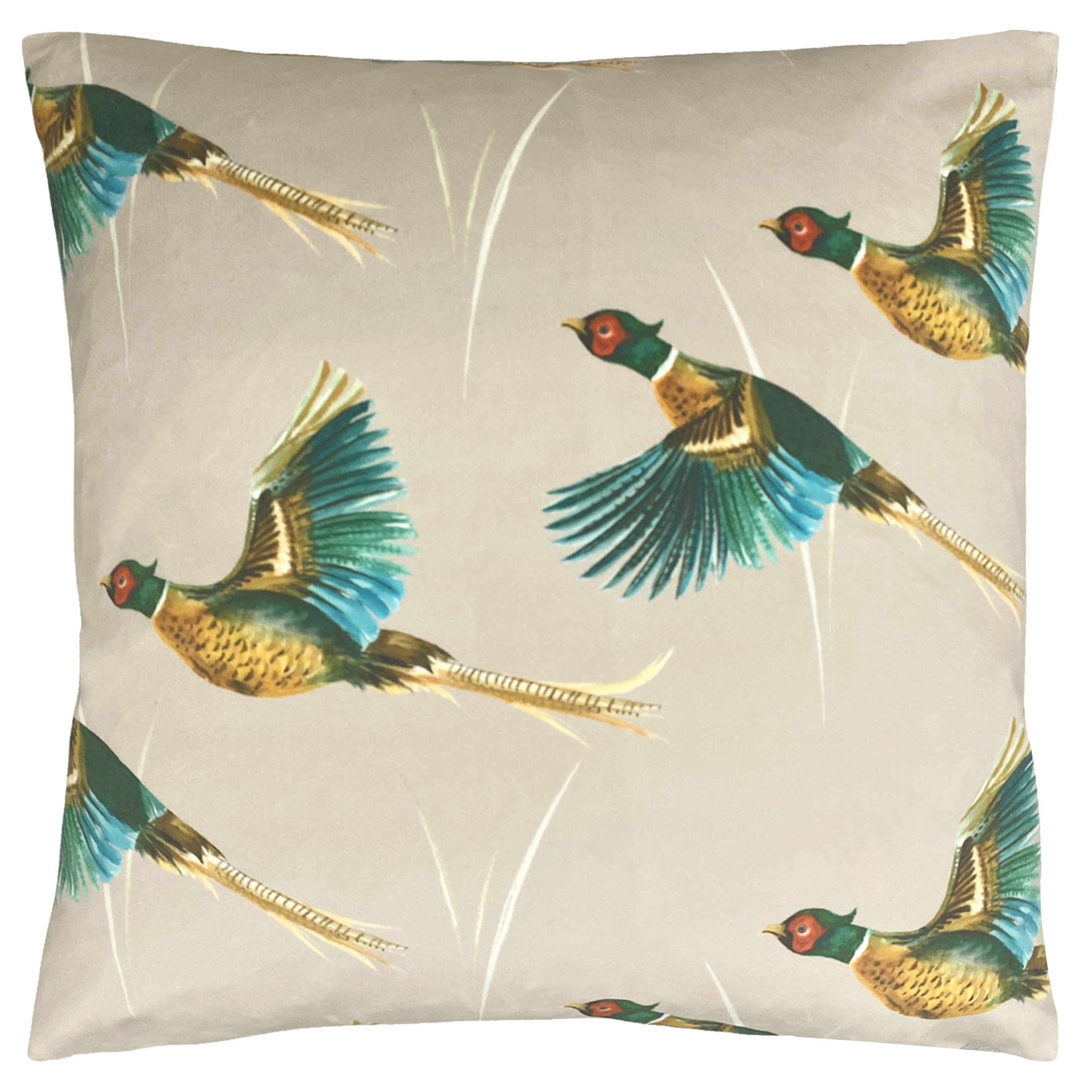 Evans Lichfield Country Flying Pheasants Feather Filled Cushion, Mink, 43 x 43cm