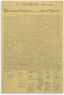 American Declaration of Independence Posters, Vintage Education Poster Poster Decorative Painting Canvas Wall Art Living Room Posters Bedroom Painting 12x18inch(30x45cm)