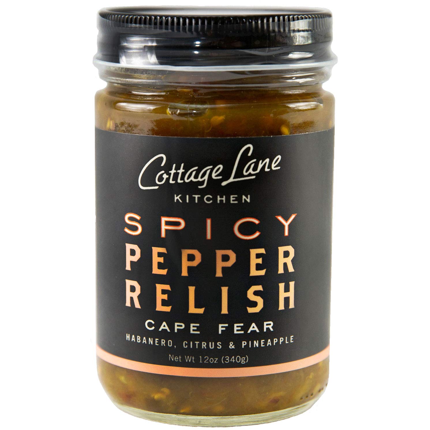 Cottage Lane Kitchen Hot & Sweet Pepper Relish - Spicy Jalapeno, Habanero Peppers, Citrus, Pineapple - Sub for Salsa, Chow Chow - 12 Ounce