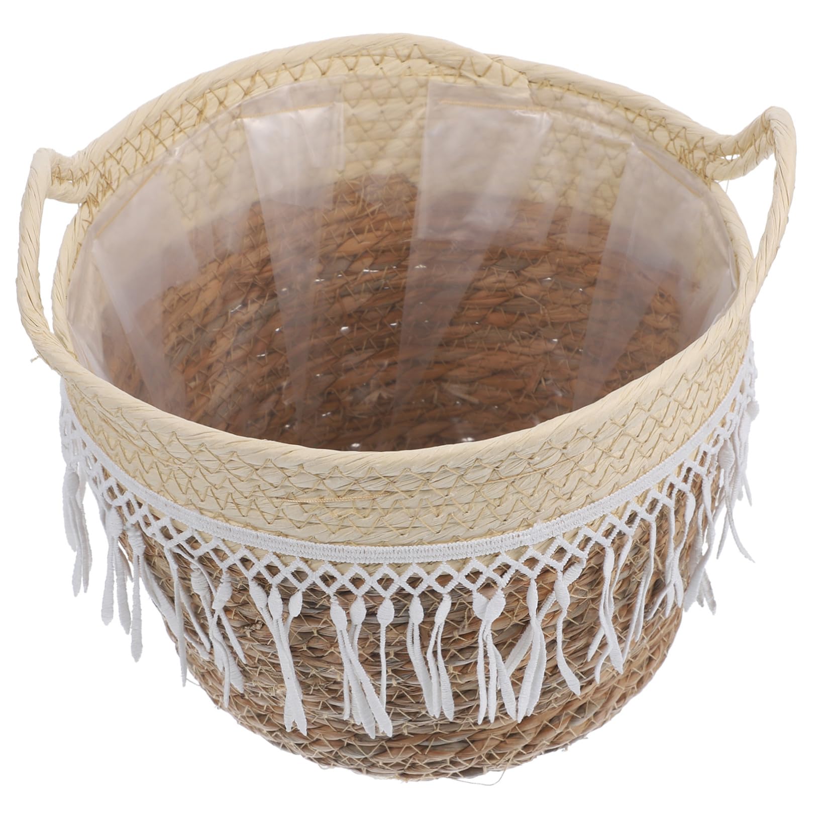 Panier à fleurs tressé en coton avec doublure PE pour décoration de table