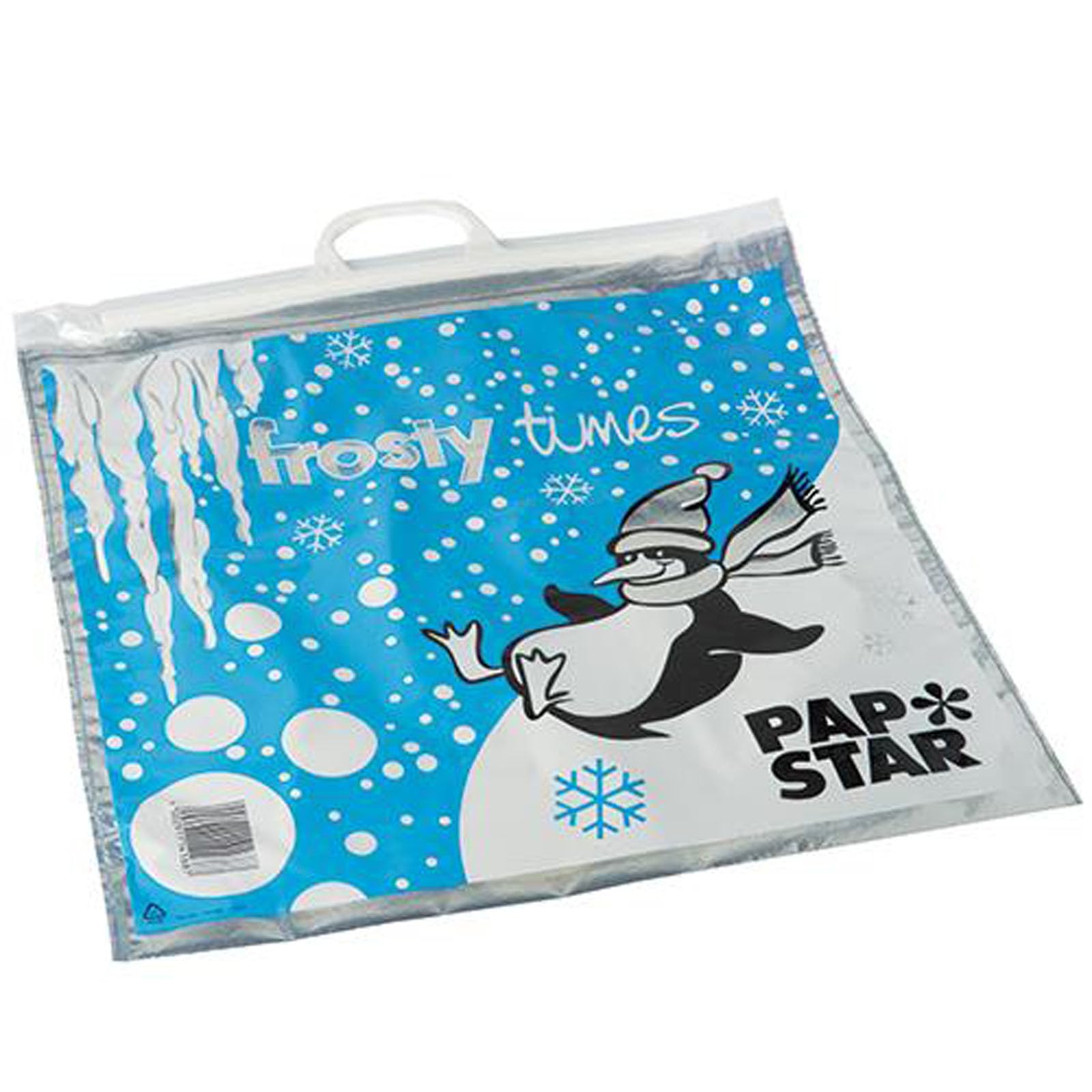PAPSTAR Tiefkühltragetaschen – 18 l, 52 × 52 cm, 75 Stück pro Karton, LDPE, 210 my, Frosty Times