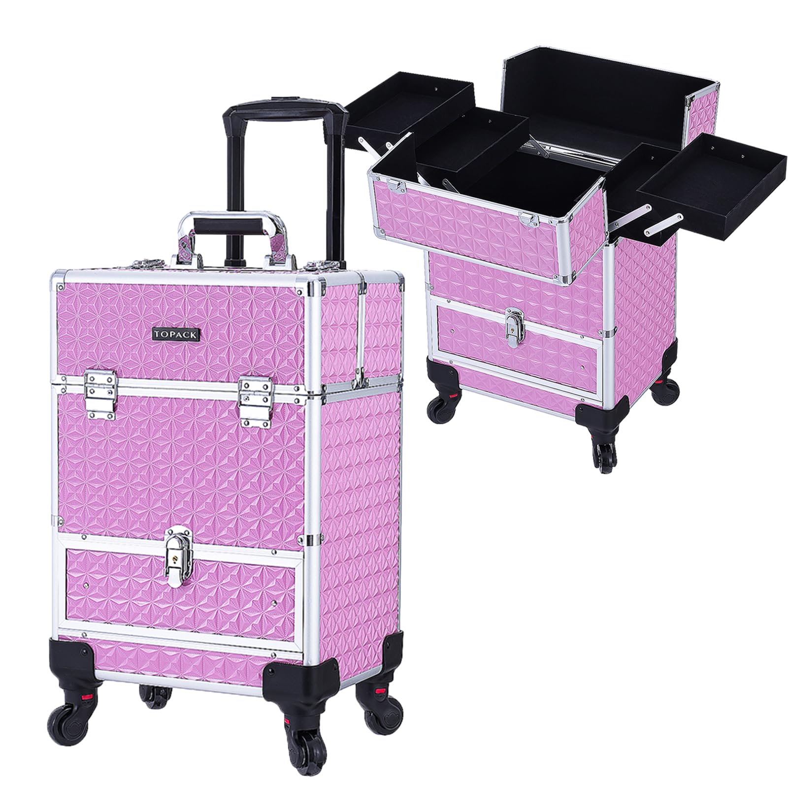 View 1 of ***difficult to open***
TOPACK Rolling Makeup Train Case