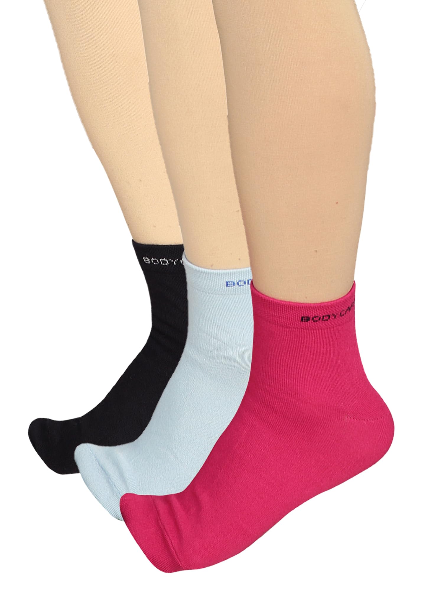 Womens Mid Calf Solid Antibacterial & Super Soft Socks Pack Of 3