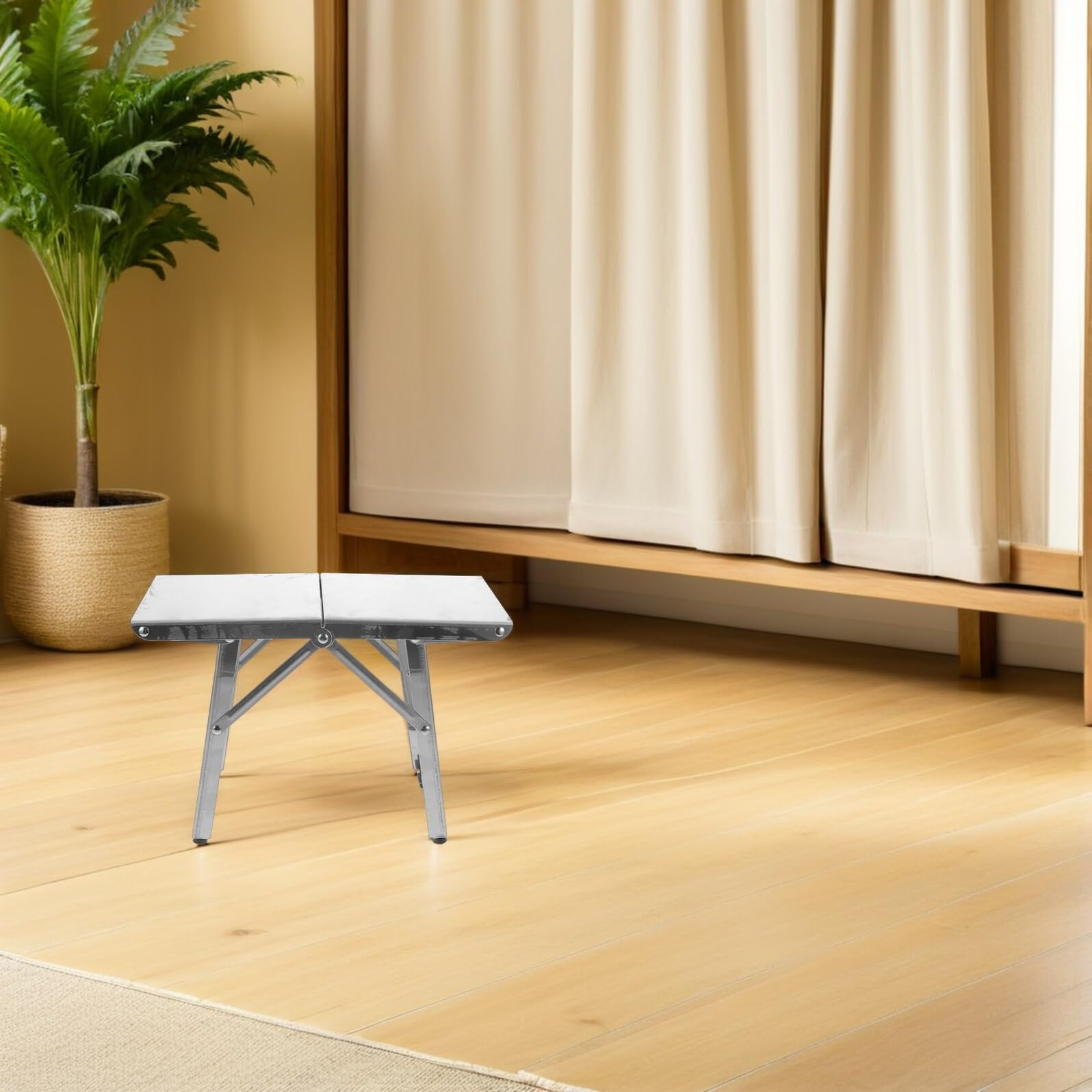 Uonlytech Tabouret Pliant Portable en Acier Inoxydable Ultra Léger Capacité de Charge 100 Kg, Robuste et Facile à Installer pour Randonnée et Pêche