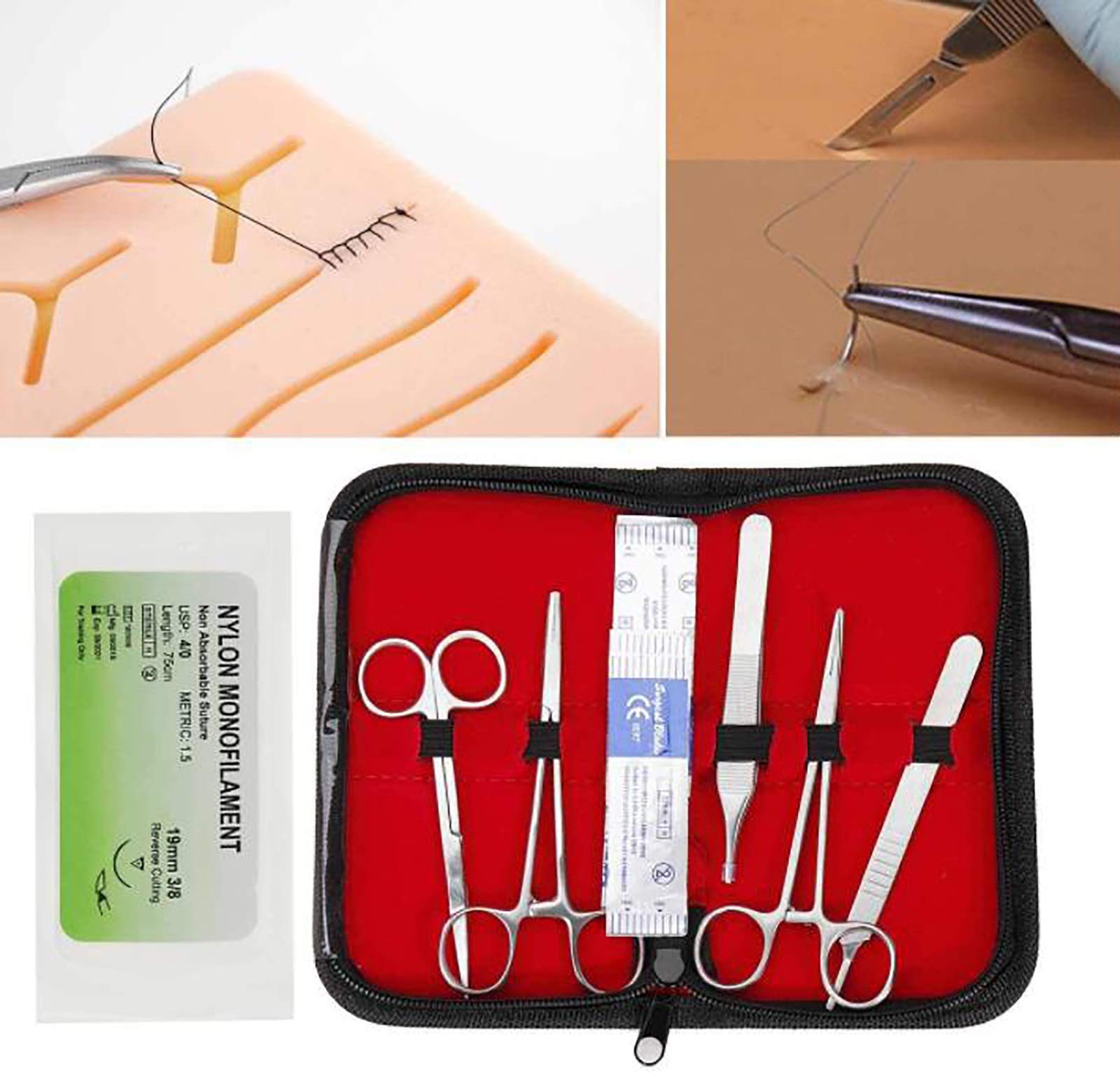 Kit per la Pratica della sutura, Kit di sutura all-Inclusive per Lo Sviluppo e Il perfezionamento di Tecniche di sutura per creazioni mediche