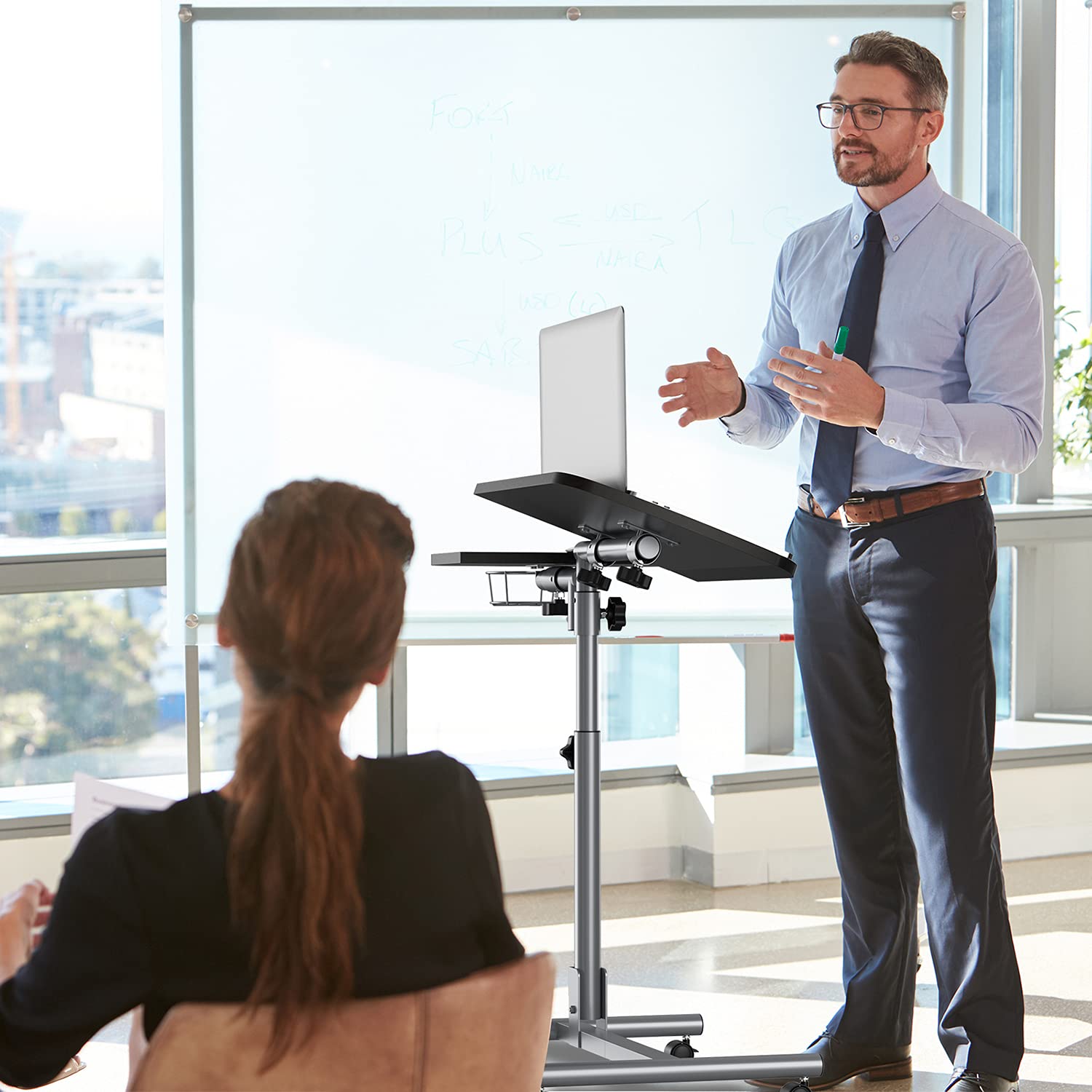 Sofa Table Overbed Table Wheeled, Adjustable Height Folding Laptop