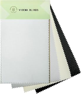 Videma Roller Customized Window Shades Cordless 100% Blackout Blinds Fabric Samples (Vinyl Collection White/Light Grey/Black/Beige)