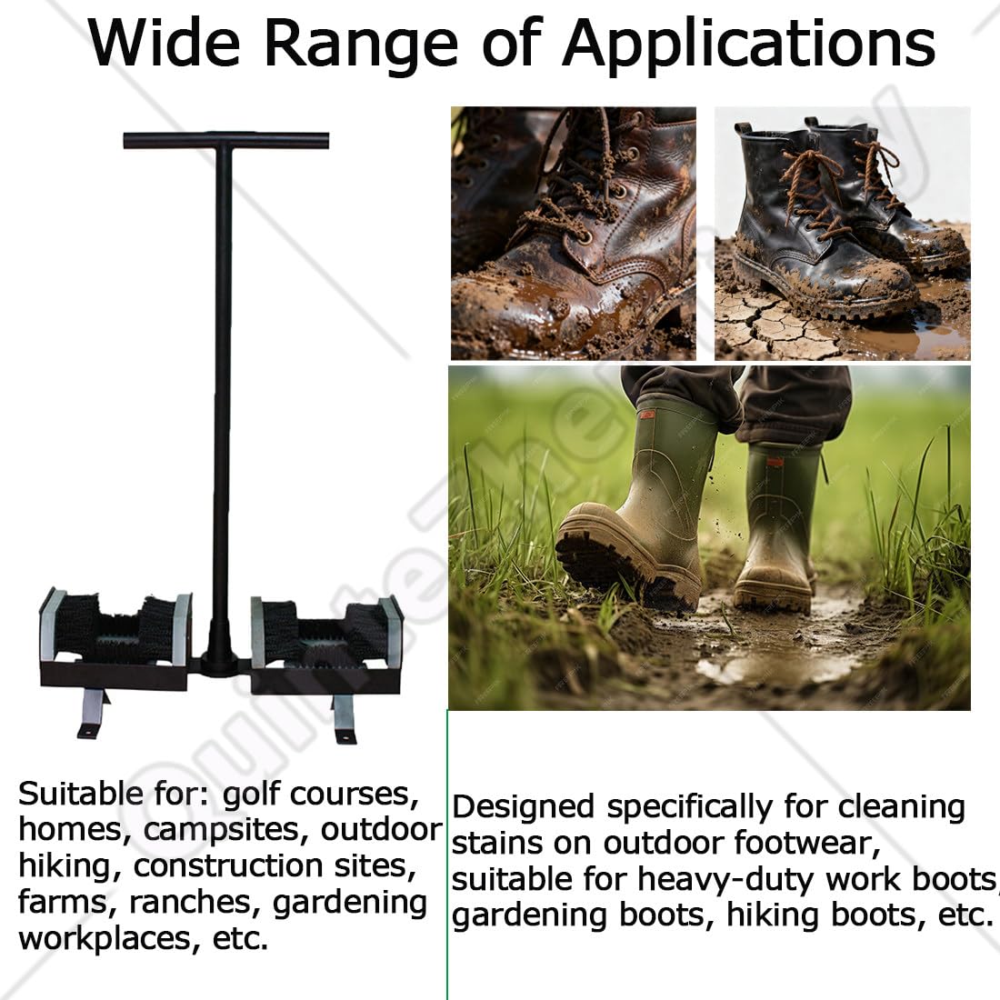 Doppelseitige Schuhschaberbürste,Outdoor-Schuhreiniger,Werkzeug mit Griff,Effektiver Schlammentferner,für Haustür,Garten Bauernhaus,Freien,Ranches,Wandern