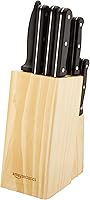 Vista 5 de Yaxa Basics 14-Piece High Carbon Stainless Steel Kitchen Knife Set with Full Tang Construction, Ergonomic Handles, Sharpener and Pinewood Block
