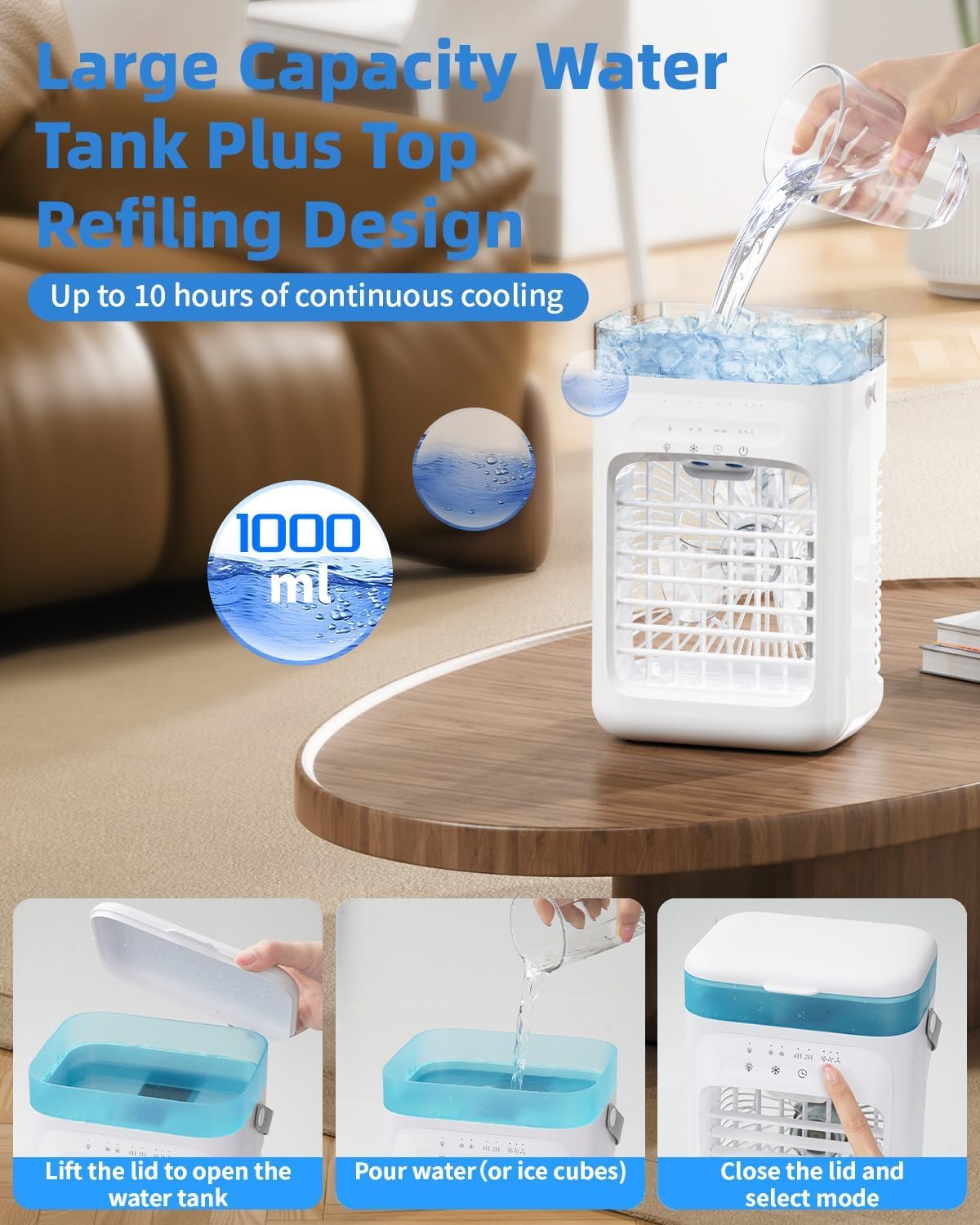Climatizador portátil mini enfriador de aire con refrigeración por agua