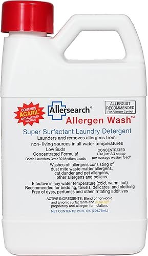 Allersearch AllergenWash - Detergente para ropa de 24 onzas