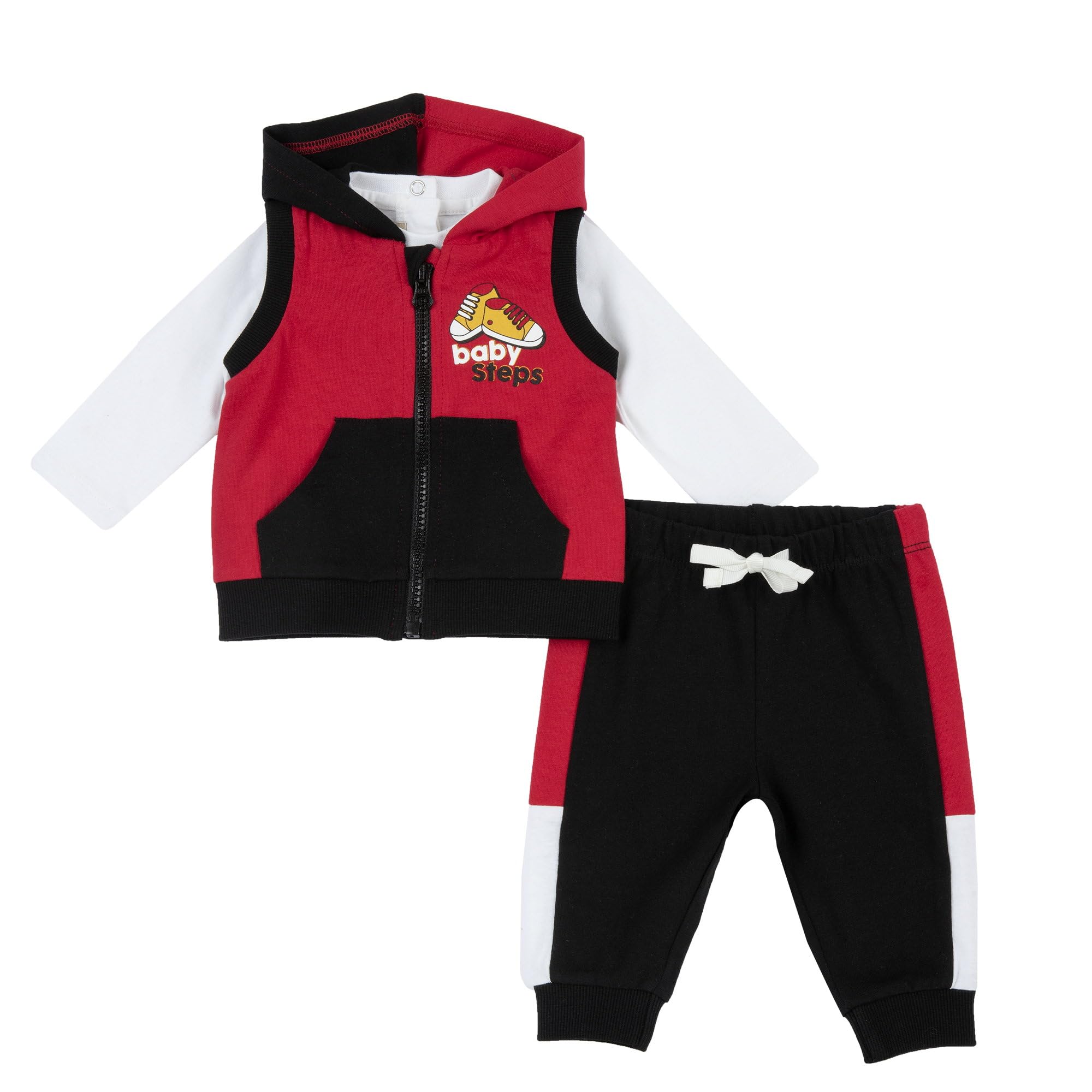 Chicco, Completo con felpa zip con cerniera e pantalone per neonato, Multicolore, 6 mesi