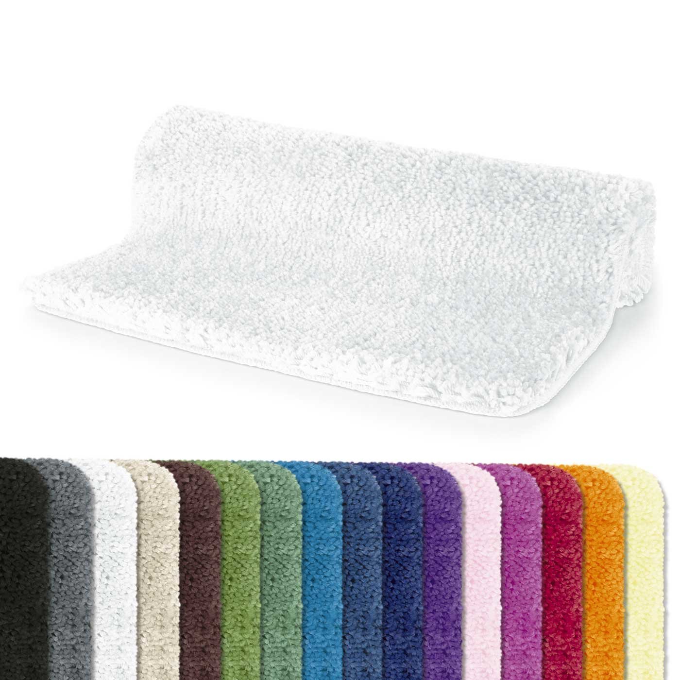 Spirella - Alfombra de baño de Microfibra Highland - Antideslizante, de Secado rápido y Lavable - 100% poliéster Suave y Duradero - Blanco - 70 x 120 cm
