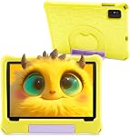 Android 14 Comprimé pour enfants, 10.1 Tablette enfant de pouce, Octa-core CPU, 8GB RAM (4+4) 64GB ROM, WiFi 6, GMS Certifié, Android Comprimé Âges 3-15, Cas de Proof pour enfant avec support - rose