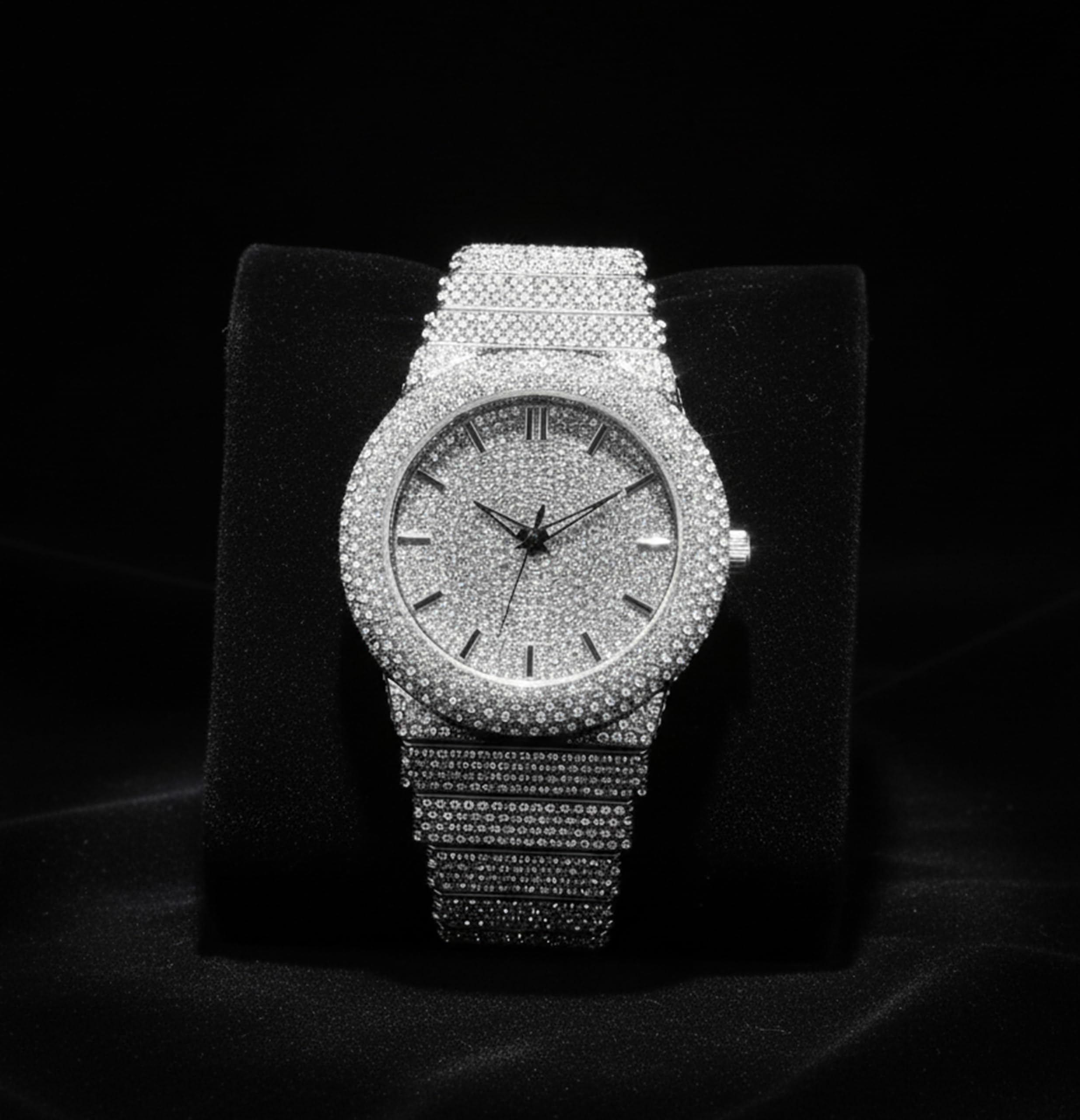 ICE STAR Set di orologio e bracciale con diamanti da uomo, 46 mm