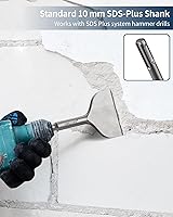 Vista 3 de Firecore 2 piezas de cincel SDS Plus de 3 pulgadas de ancho con manivela en ángulo doblado herramienta de cincel de extracción de azulejos