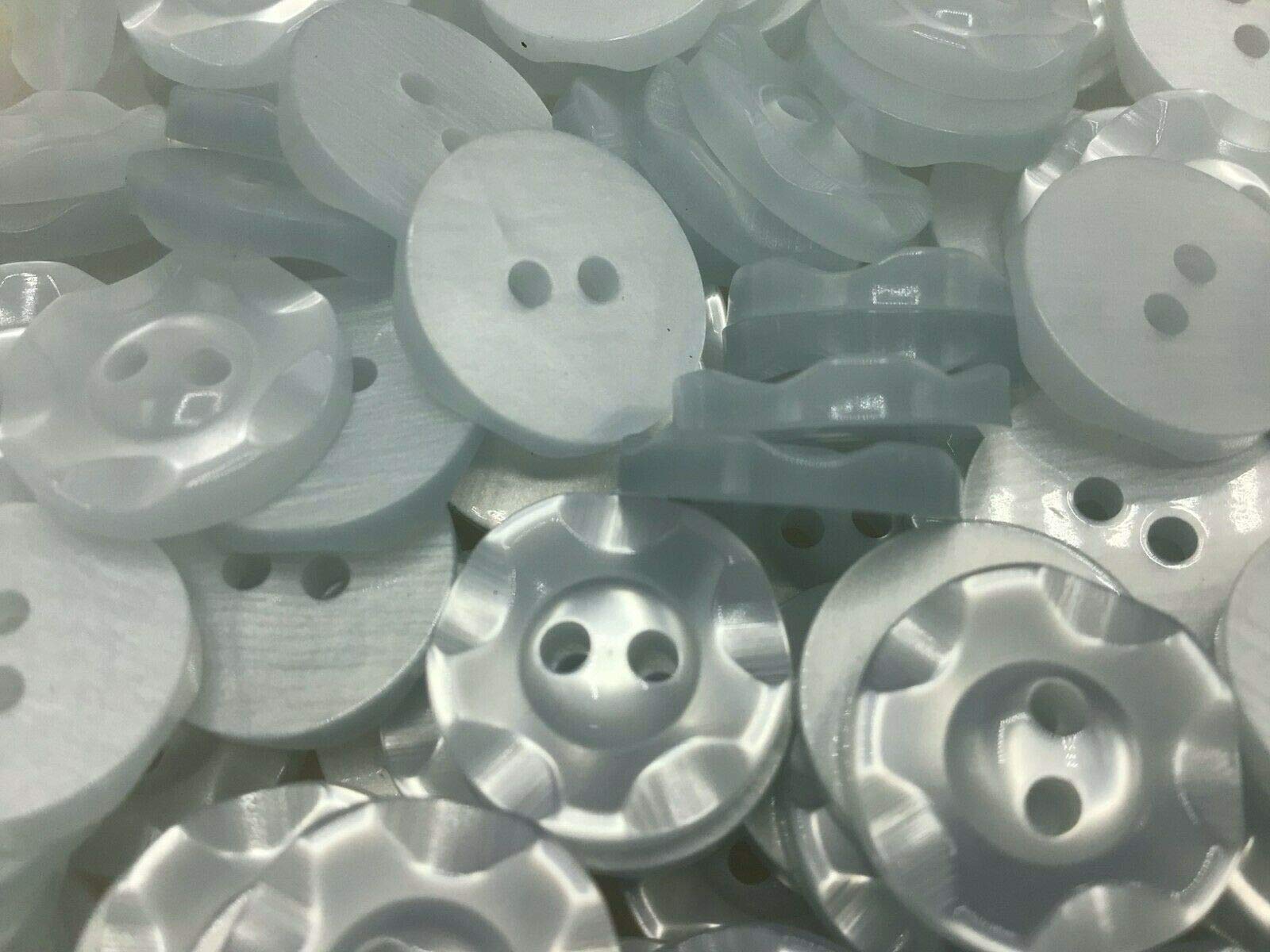 Clear Fruit Gum Patterned Buttons x 100 Buttons x 16mm diameter