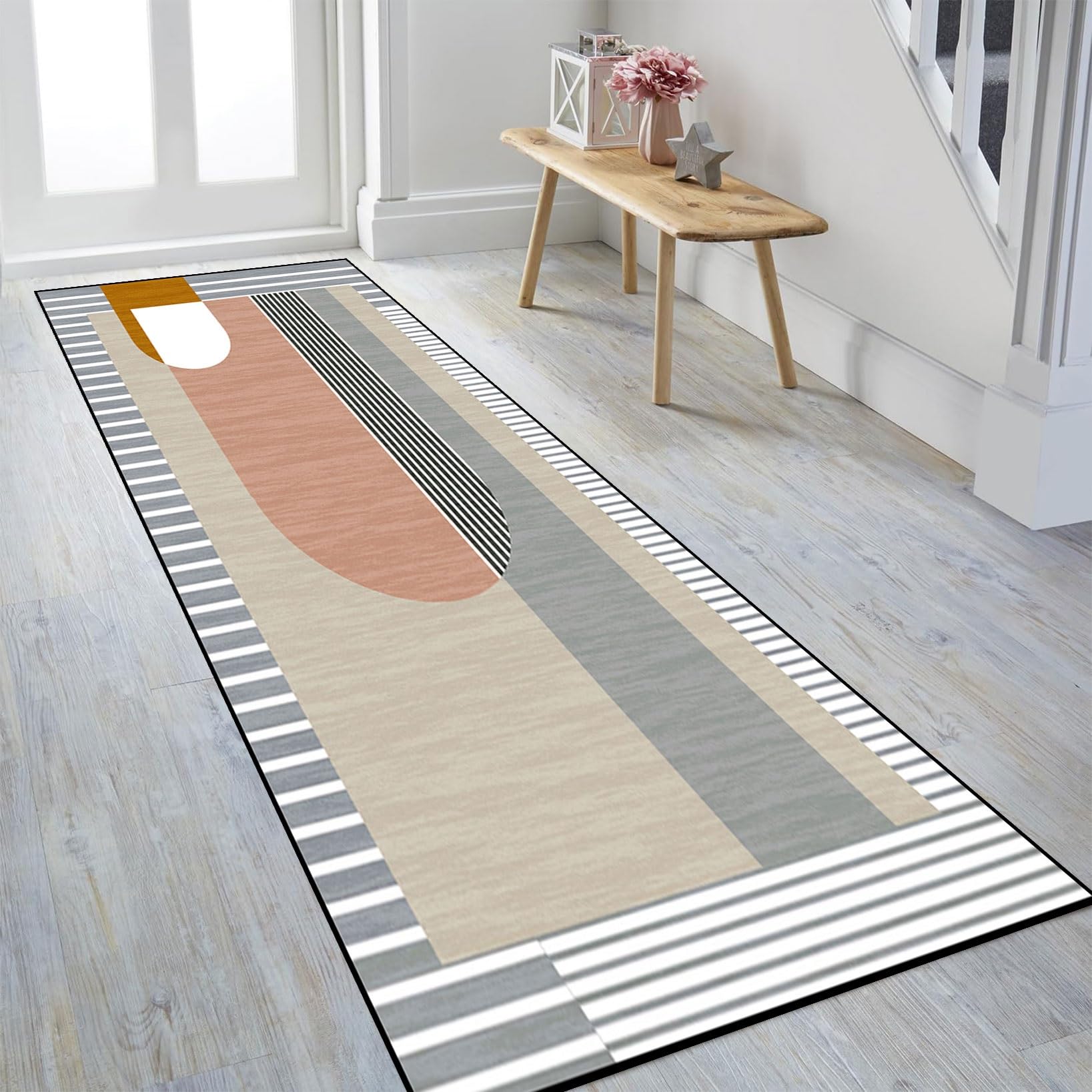 Tapis de Passage sur Mesure 85 x 150 cm Lavable Antiderapant Tapis Entree Interieur, Absorbant, Personnalisable, Entretien Facile pour Salon, Chambre, Cuisine, D
