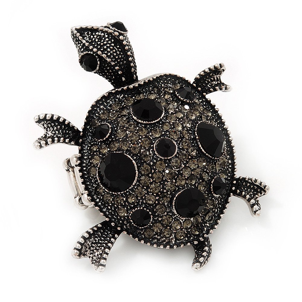 Anello corona in argento rodiato con ambra