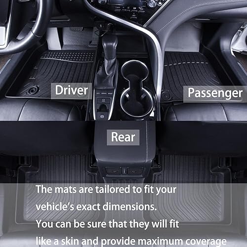 Miniatura 7 de Tupliege Alfombrillas para Hyundai Sonata 2015-2019, suelo de goma TPE para todo tipo de clima, inodoro, antideslizante, impermeable, 1 y 2 fila,