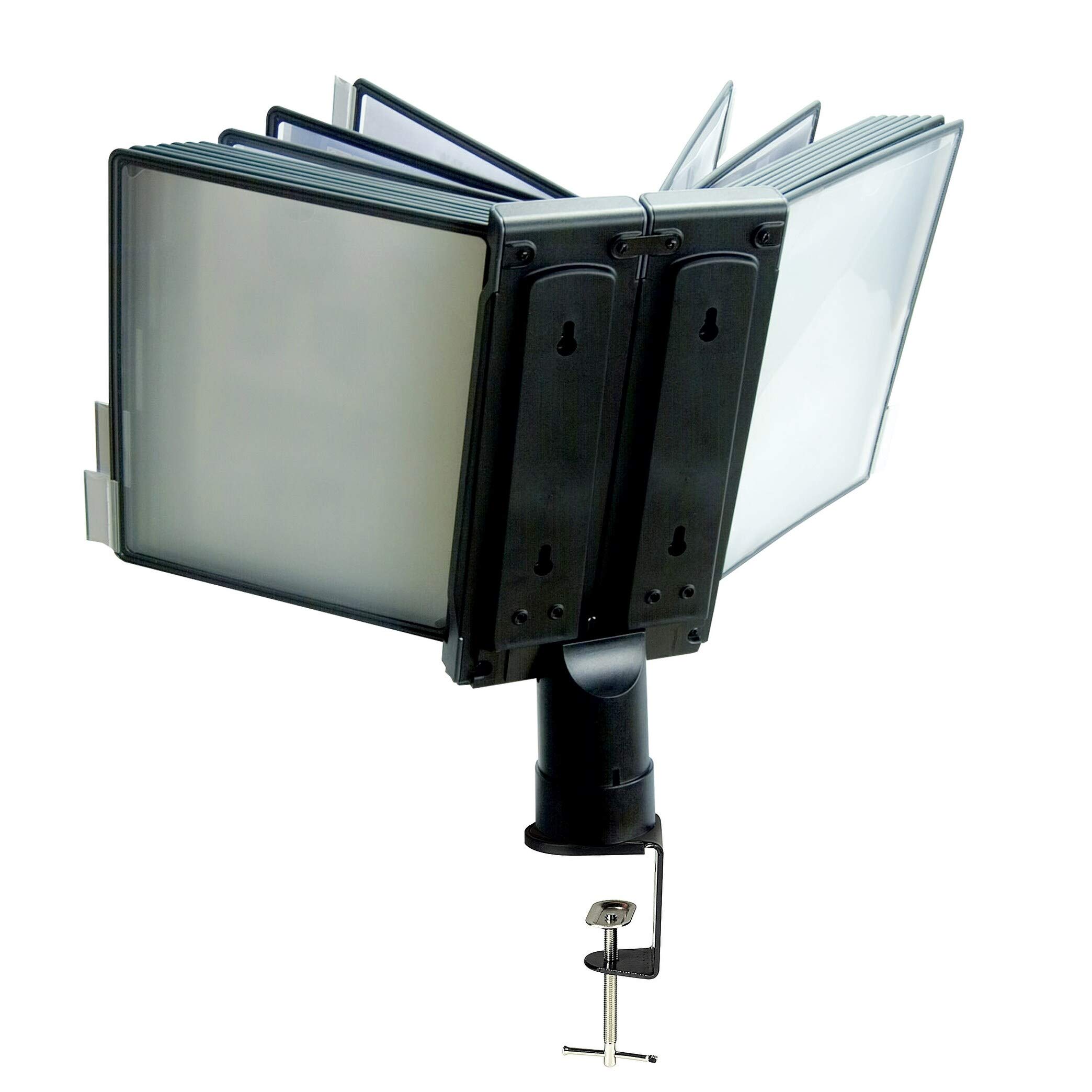 Aidata – Supporto morsetto scrivania porta documenti – 20 tasca (Nero) (13 "x 25" W x 7 D)