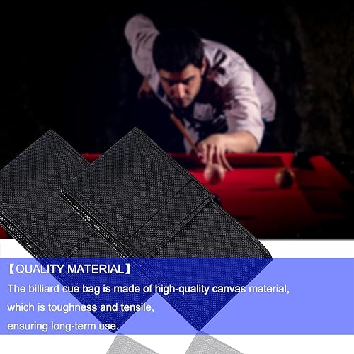 Miniatura 6 de Estuche para taco de billar, almacenamiento de palo de piscina suave negro, bolsa de transporte de 32 pulgadas para palo de taco de billar 12