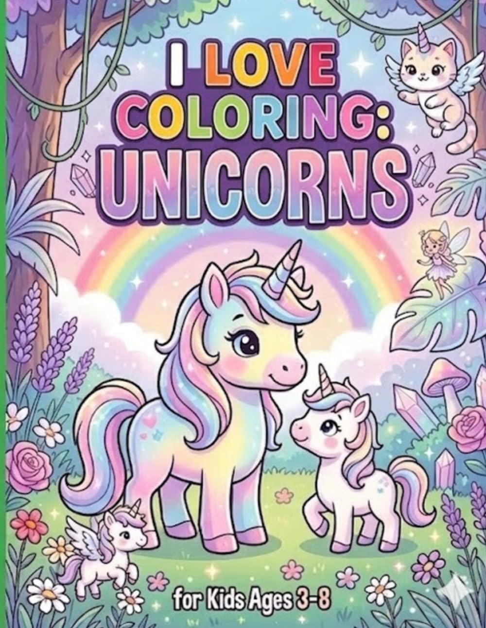 I Love Coloring: Unicorns: Cute Unicorn Coloring Book for Kids Ages 3-8 | Fun and Easy Coloring Pages with Adorable Kawaii Unicorns