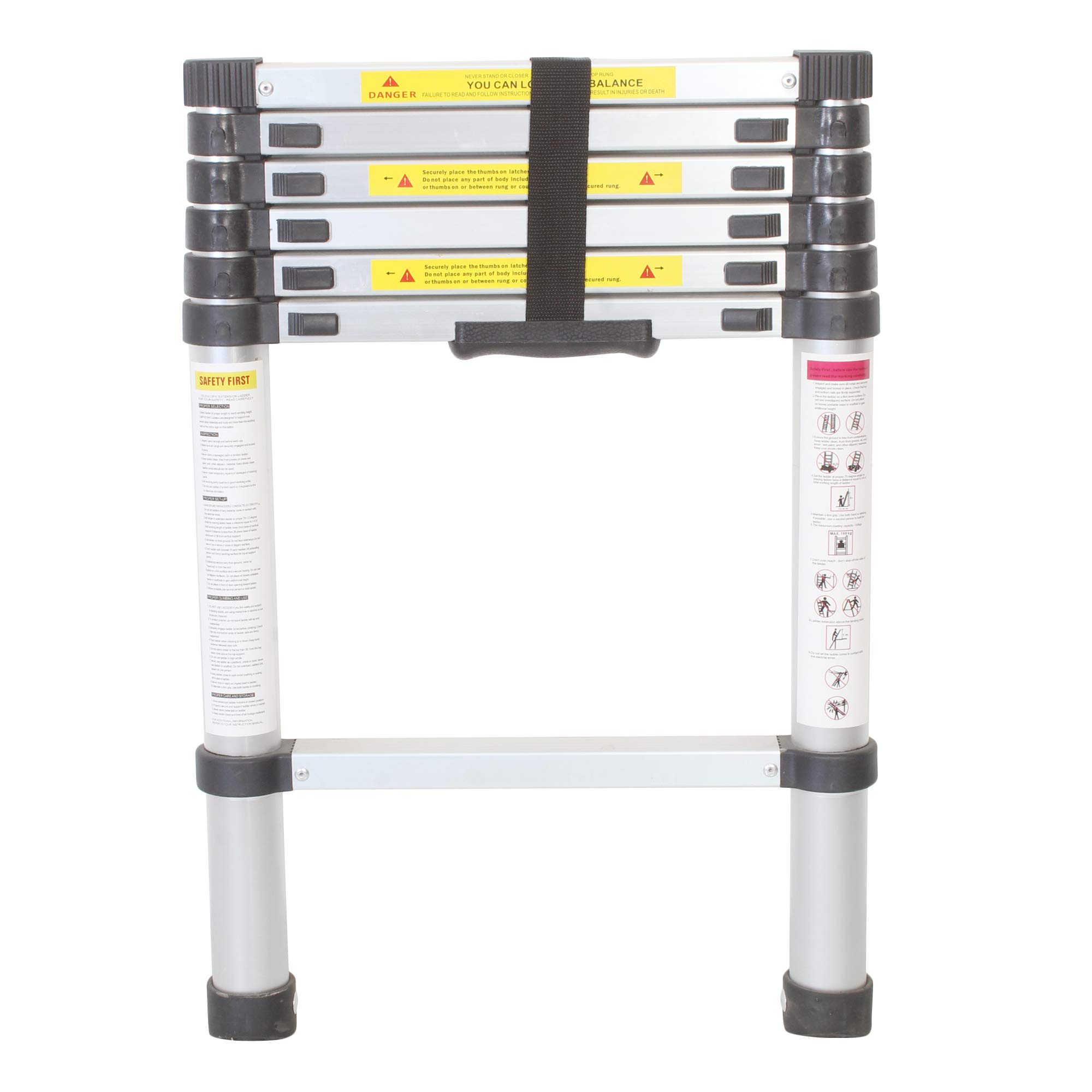 GRAZIA 6-Step Foldable Aluminium Ladder Telescopic, Silver-image-31