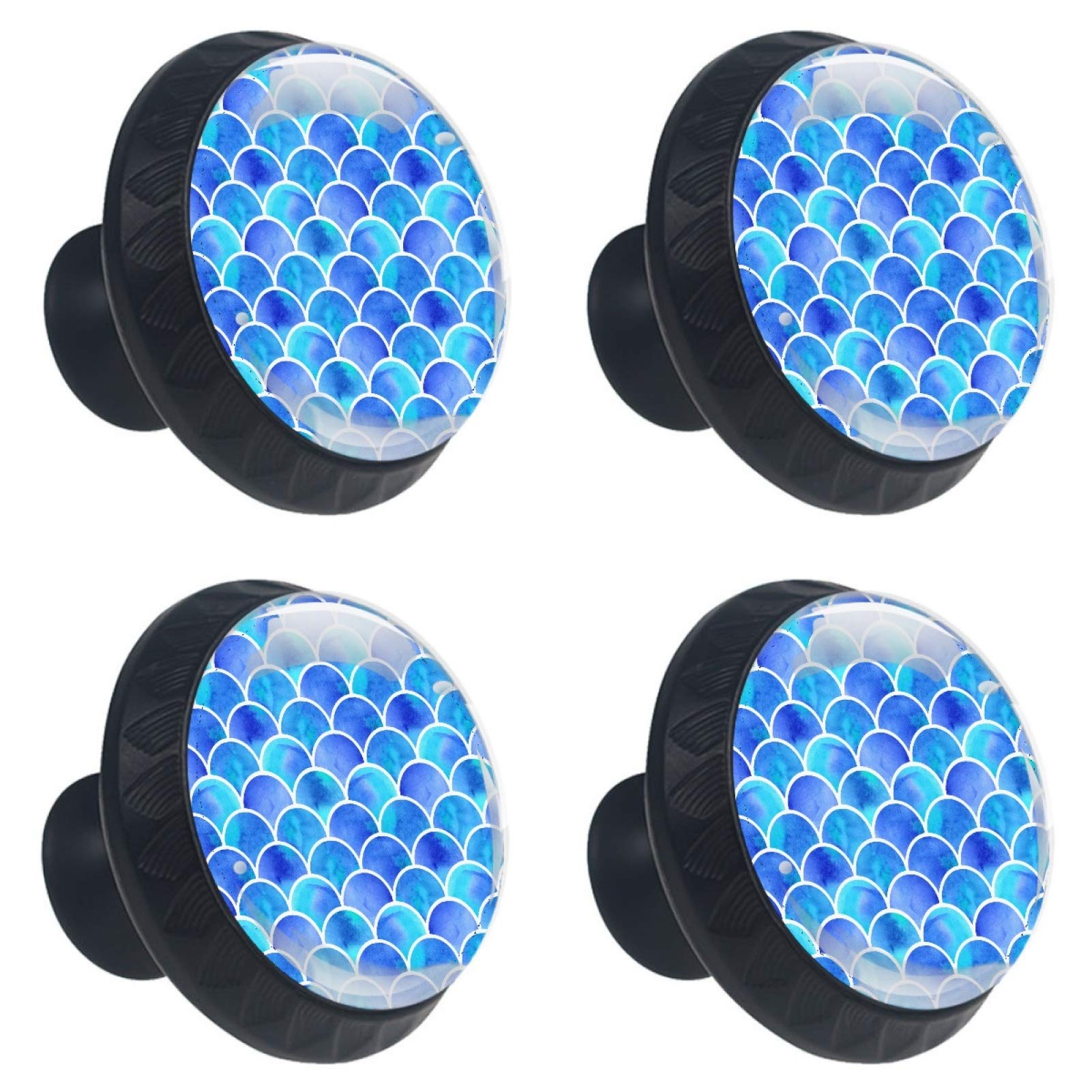Boutons de meuble sirène en verre bleu pour décorer une chambre d'enfant