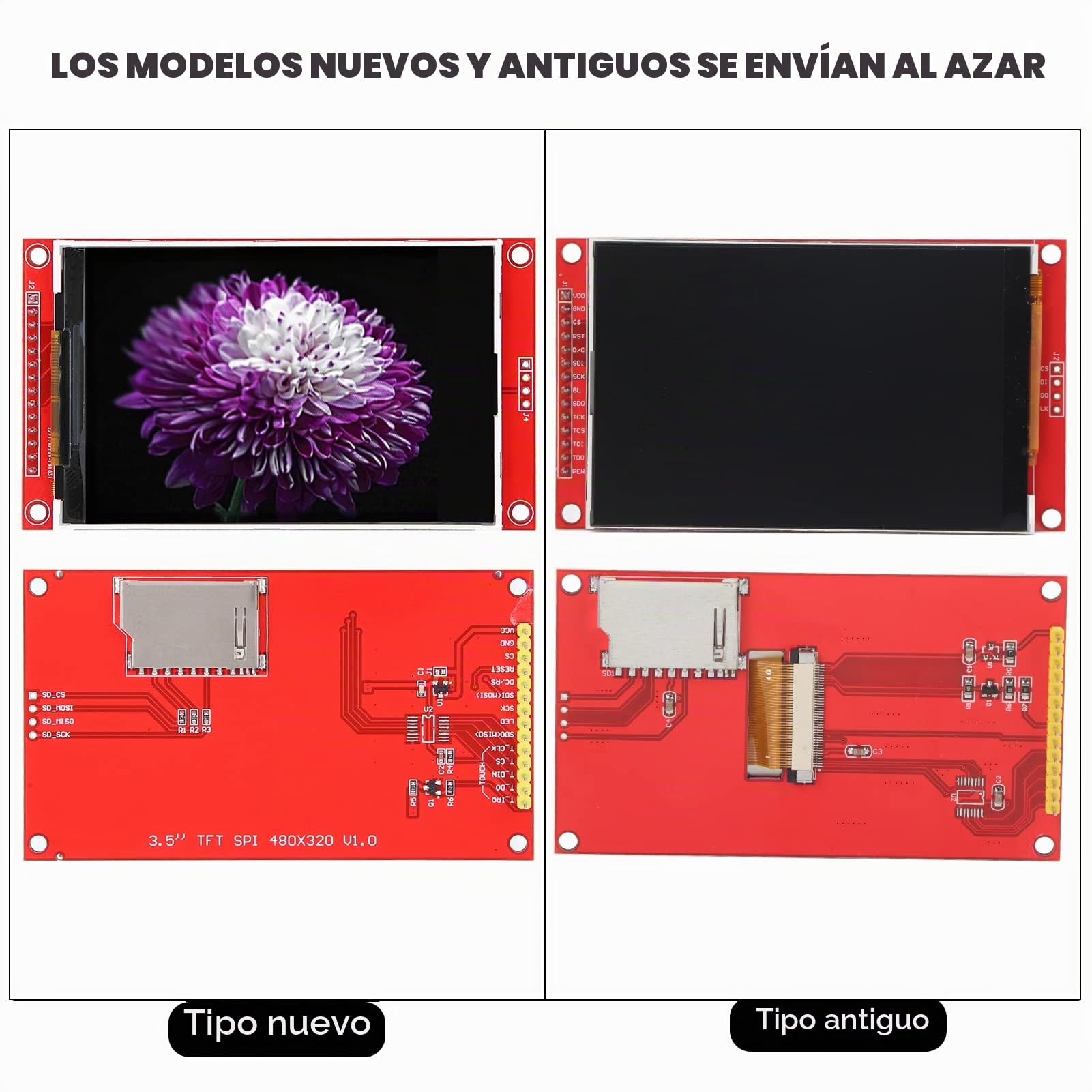 Módulo de pantalla LCD TFT 3,5 pulgadas SPI Serial 480 x 320 ILI9488 Uso multifuncional Accesorios electrónicos HD con ranura para tarjeta de memoria