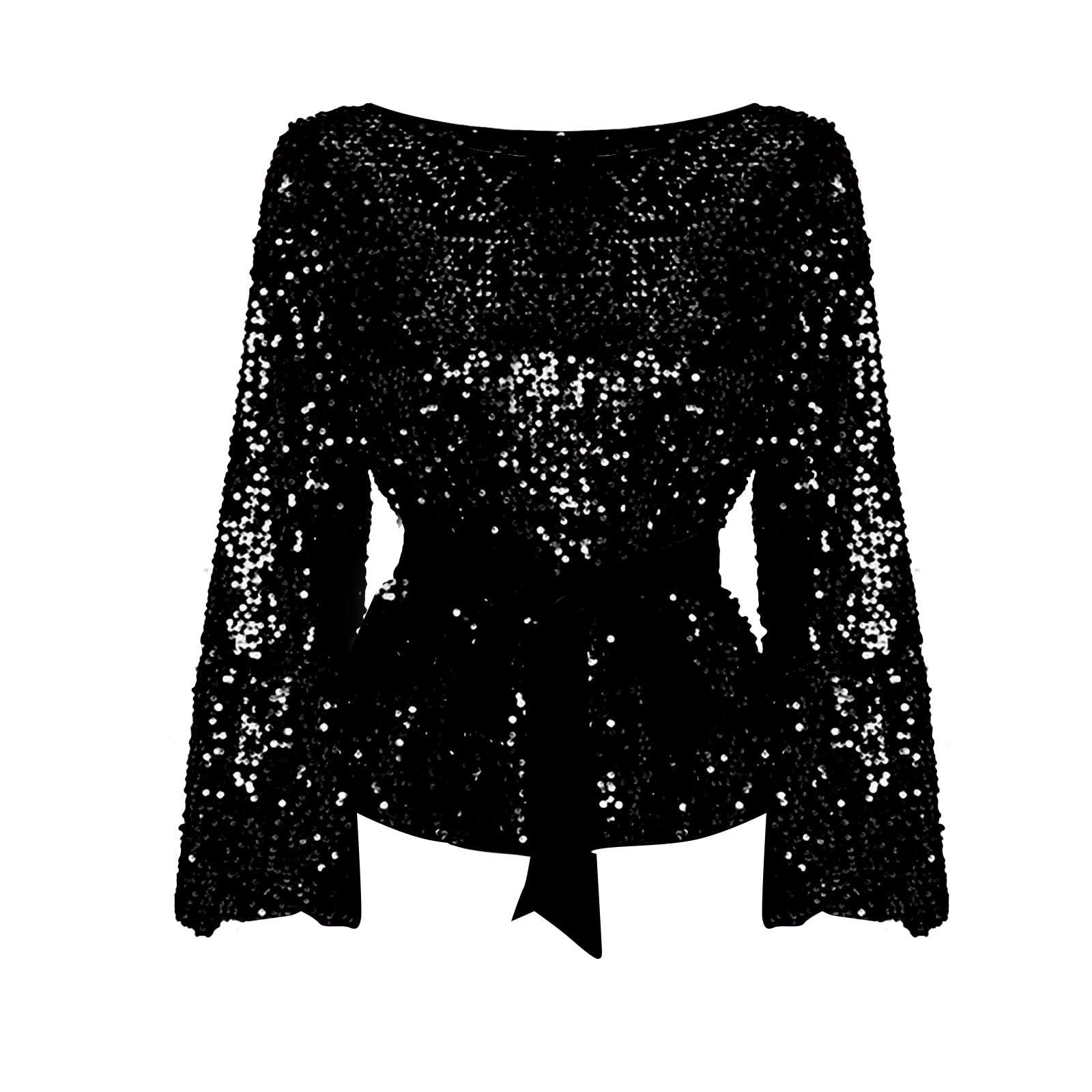 Top da Donna in Vita con Paillettes per Feste alla Moda con Cinturino in Velluto Plus Size Top da Donna Bianco Maglia Sexy