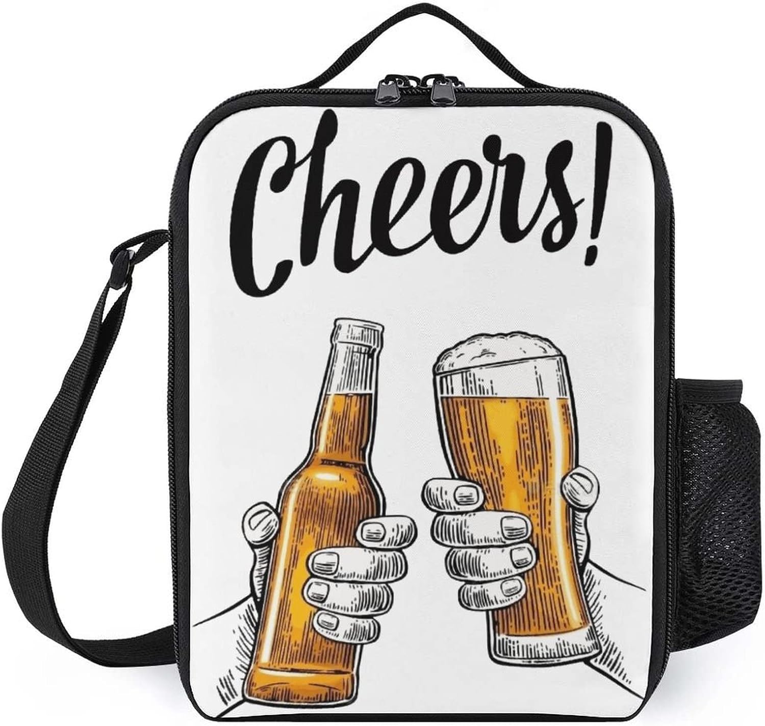 Amazon ランチバッグ 保温 保冷 ビール 乾杯 イラスト お弁当袋 買い物バッグ トートバッグ 手提げバッグ お弁当バッグ 手提げかばん お弁当入れ ピクニック レジャー おしゃれ コンパクト 通勤 通学 断熱 大容量 軽量 可愛い 子供 大人 メンズ レディース