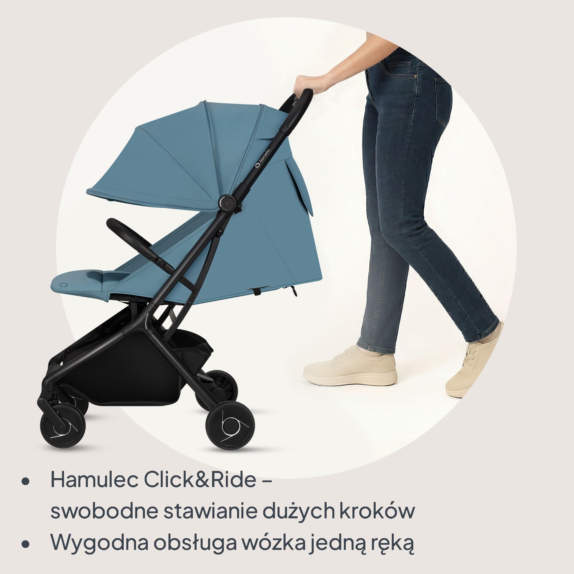 Lionelo Sia wózek podróżny ultralekki i ultra kompaktowy, składany, 5,9 kg, do 22 kg, od 6 miesięcy do 4 lat, pozycja leżąca, zawieszenie, osłona UPF50+, moskitiera, kosz na zakupy 3 kg, uchwyt na